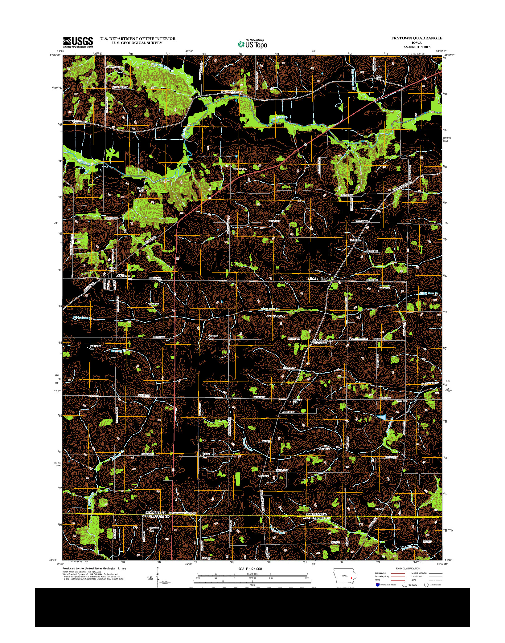 USGS US TOPO 7.5-MINUTE MAP FOR FRYTOWN, IA 2013