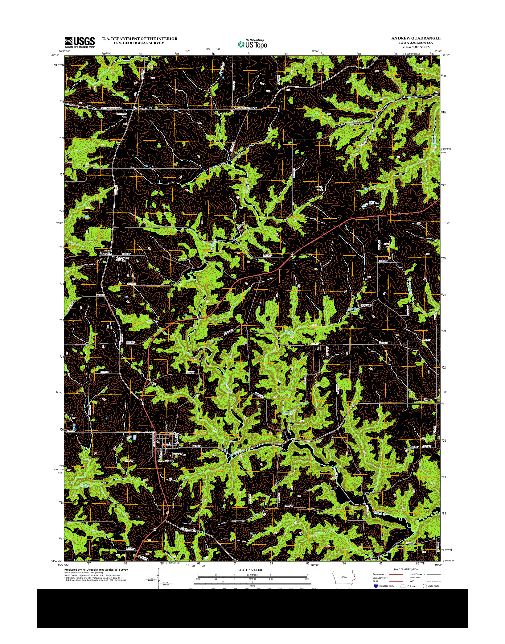 USGS US TOPO 7.5-MINUTE MAP FOR ANDREW, IA 2013