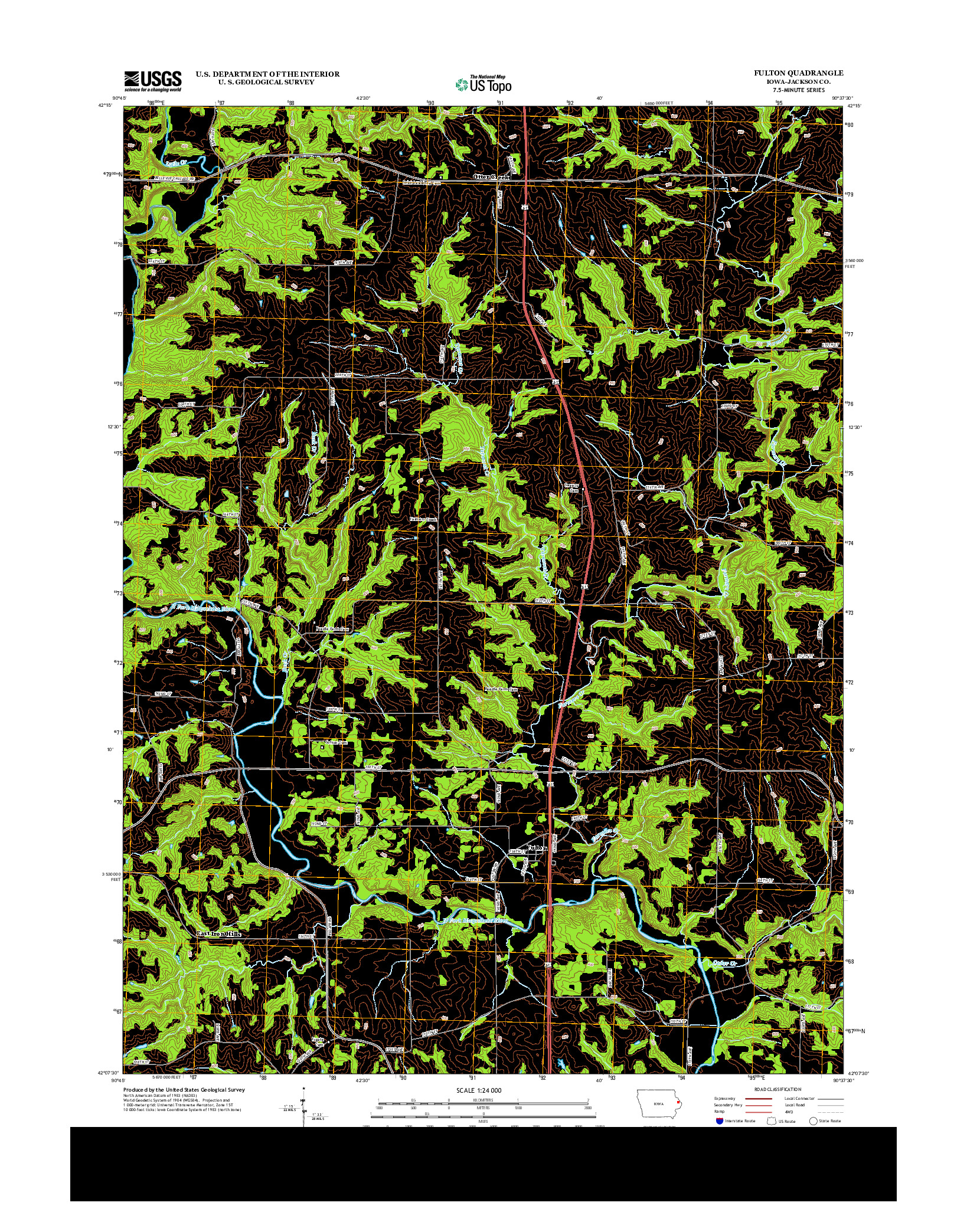 USGS US TOPO 7.5-MINUTE MAP FOR FULTON, IA 2013