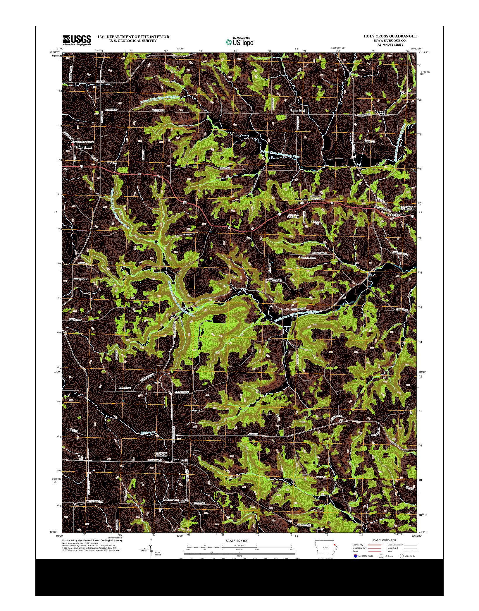 USGS US TOPO 7.5-MINUTE MAP FOR HOLY CROSS, IA 2013