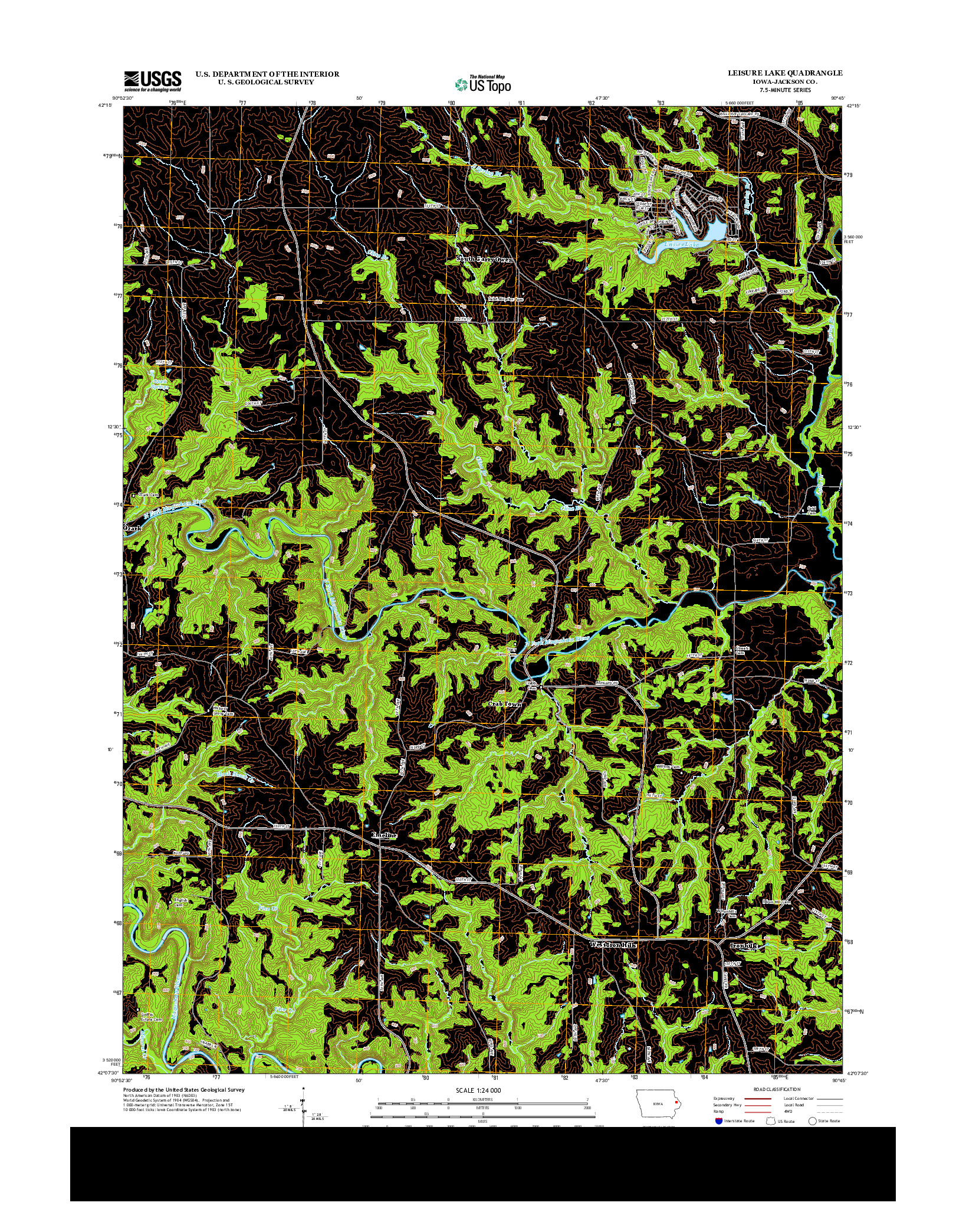 USGS US TOPO 7.5-MINUTE MAP FOR LEISURE LAKE, IA 2013