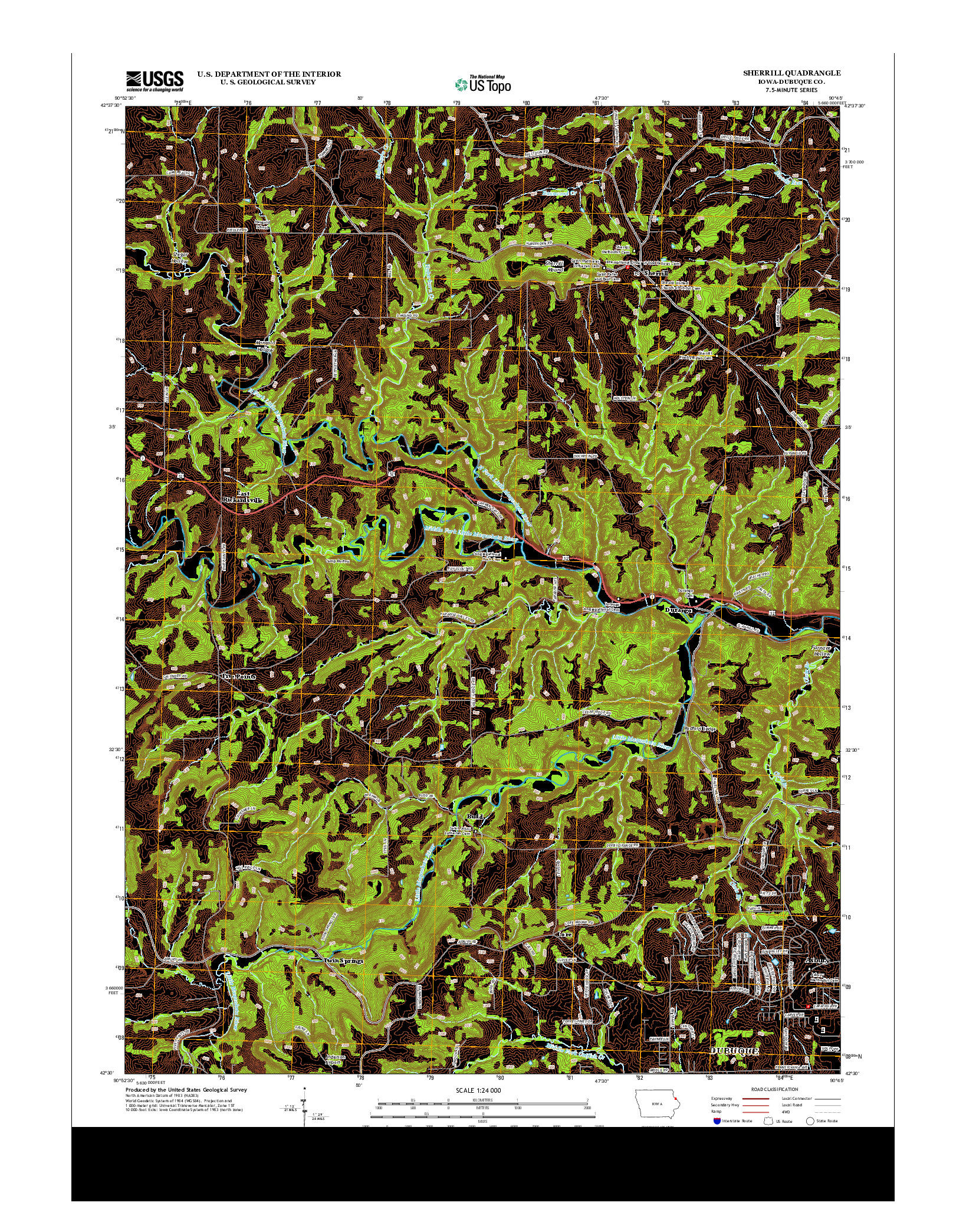 USGS US TOPO 7.5-MINUTE MAP FOR SHERRILL, IA 2013