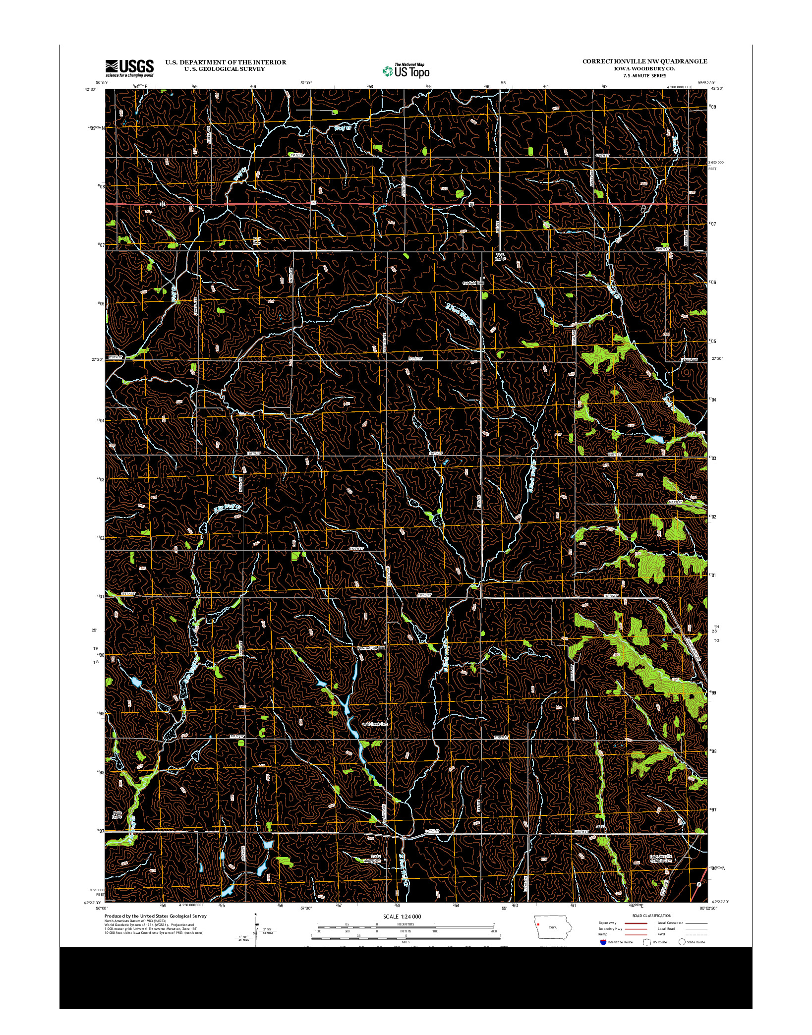 USGS US TOPO 7.5-MINUTE MAP FOR CORRECTIONVILLE NW, IA 2013