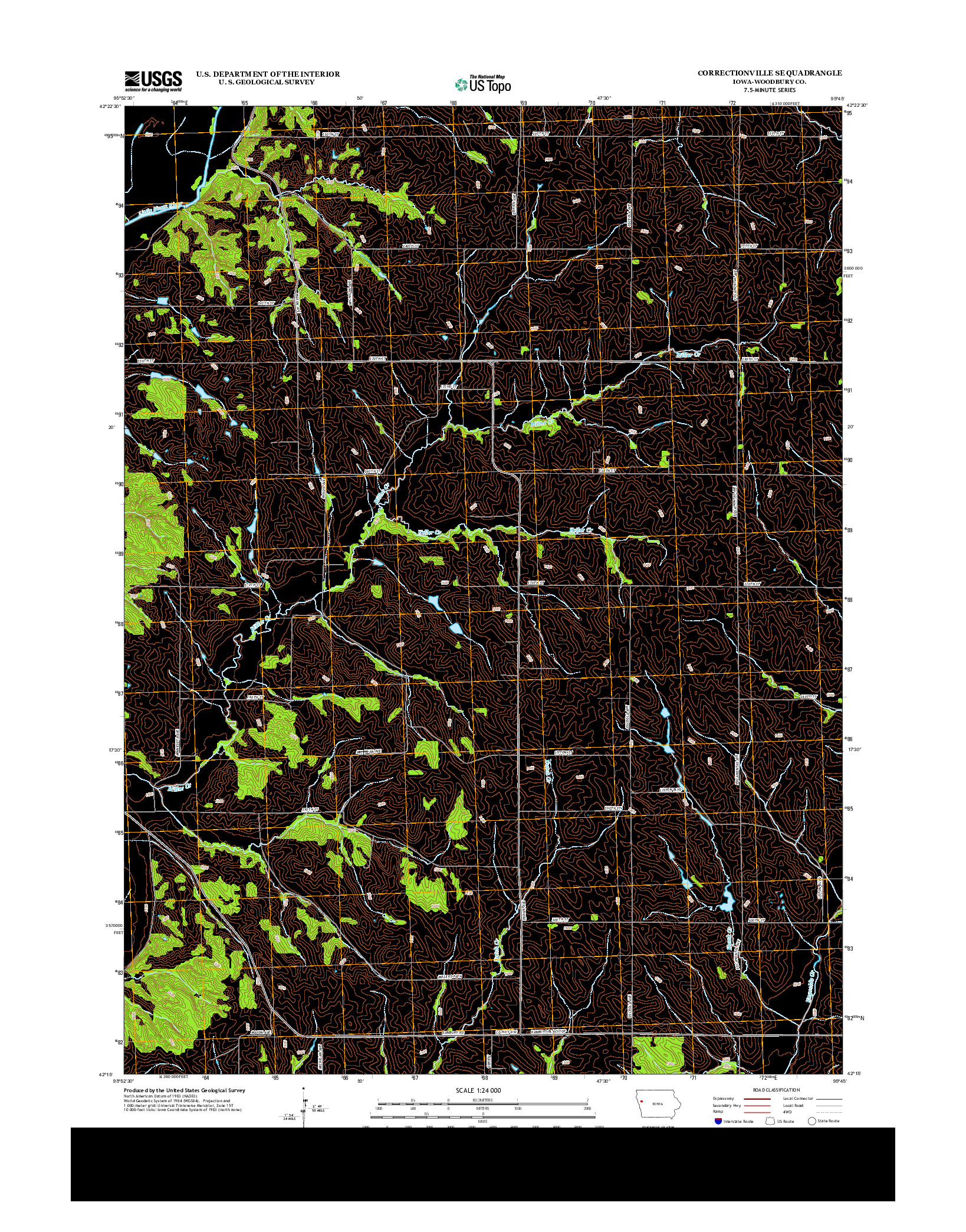 USGS US TOPO 7.5-MINUTE MAP FOR CORRECTIONVILLE SE, IA 2013