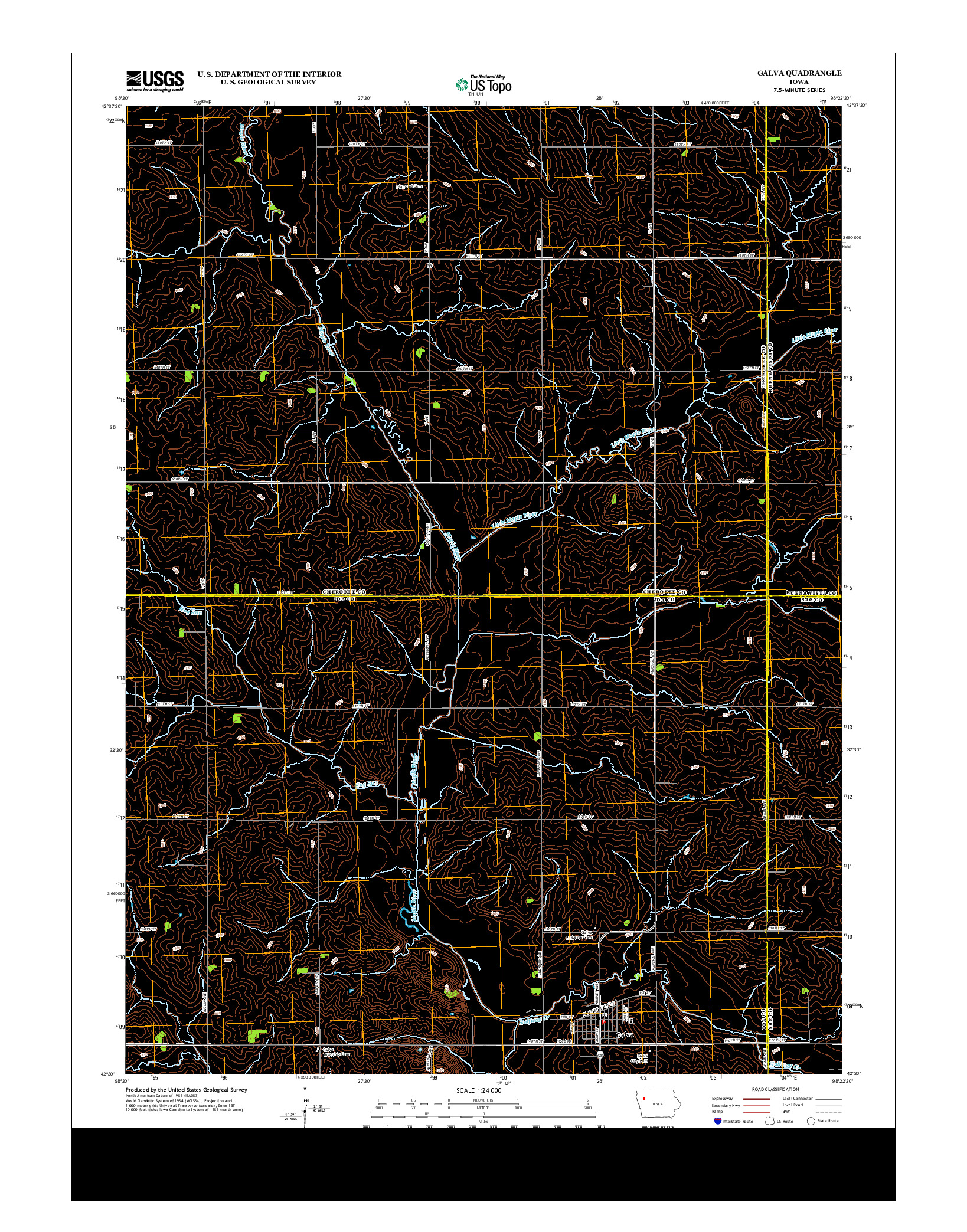 USGS US TOPO 7.5-MINUTE MAP FOR GALVA, IA 2013
