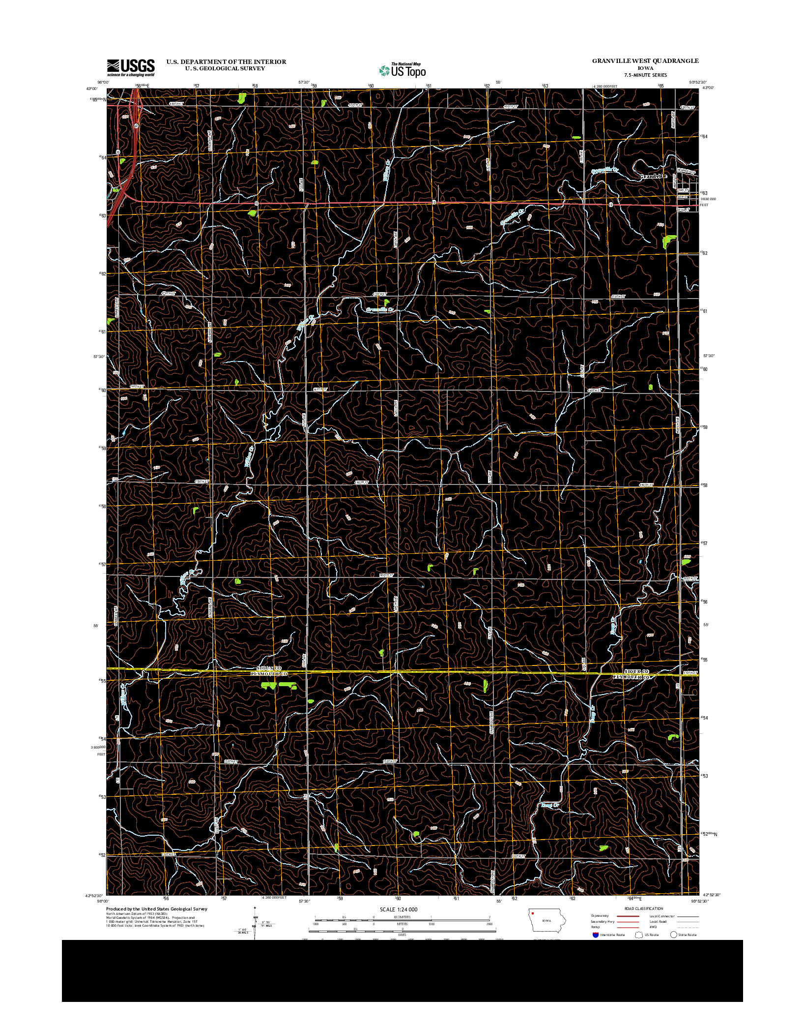 USGS US TOPO 7.5-MINUTE MAP FOR GRANVILLE WEST, IA 2013