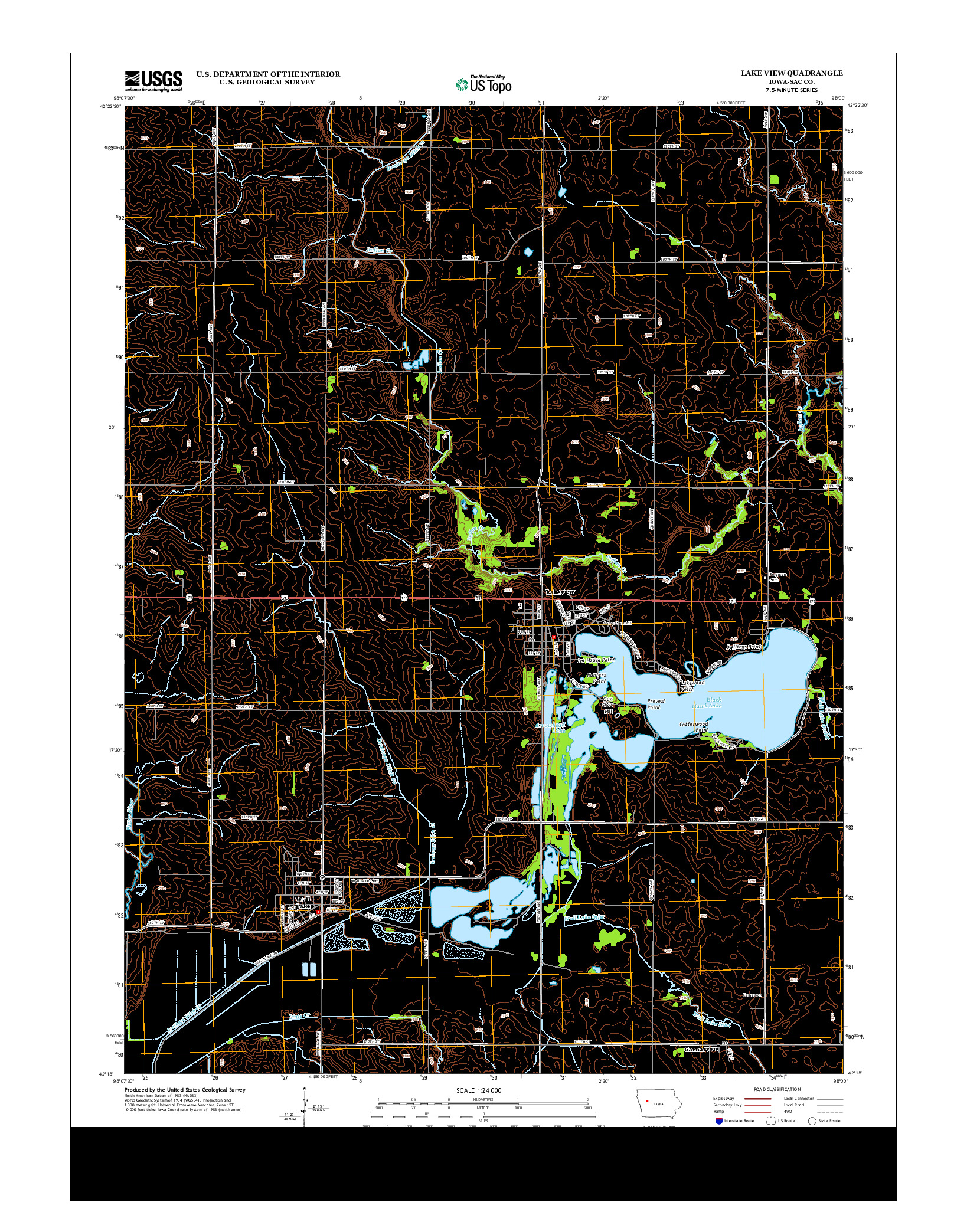 USGS US TOPO 7.5-MINUTE MAP FOR LAKE VIEW, IA 2013