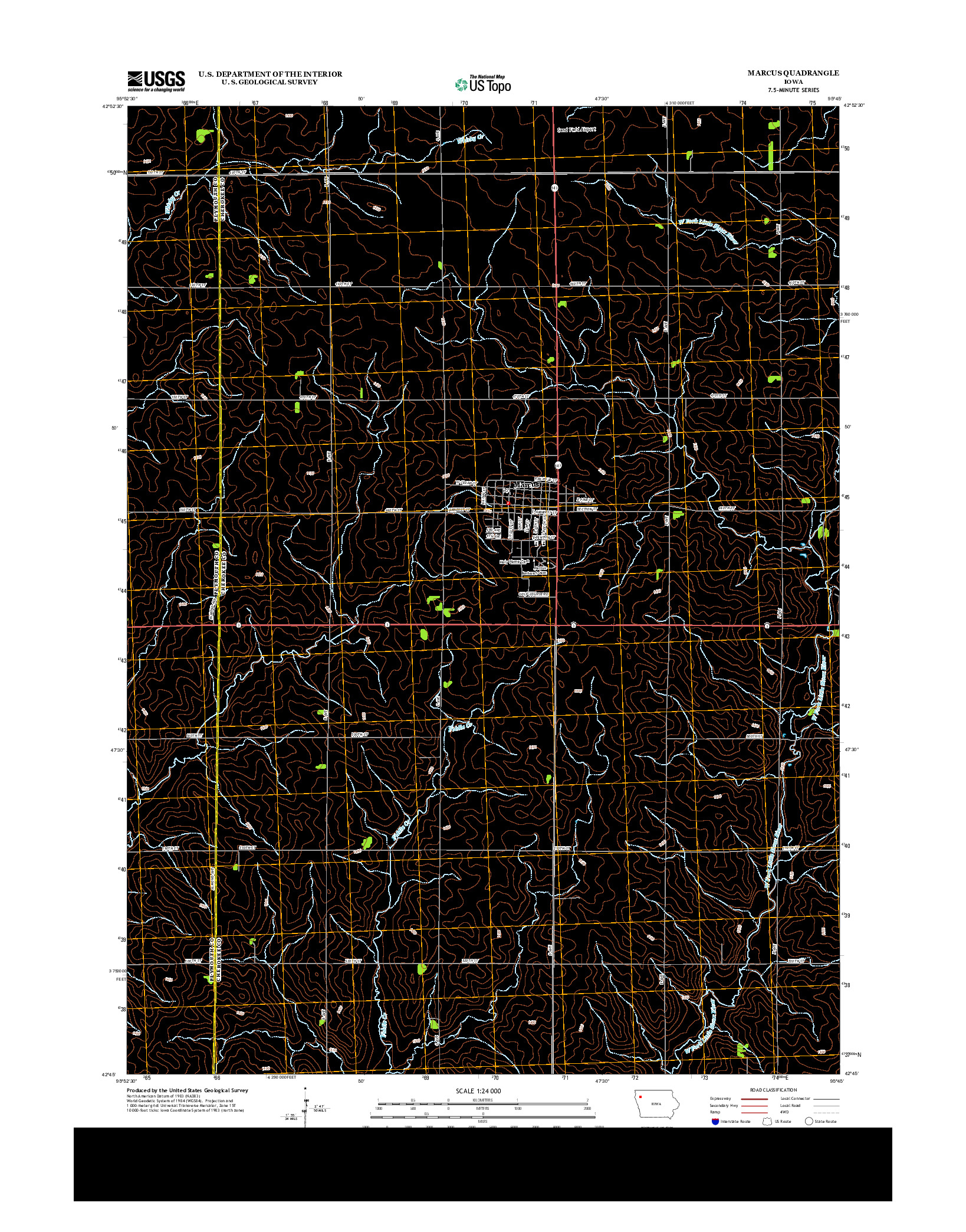 USGS US TOPO 7.5-MINUTE MAP FOR MARCUS, IA 2013