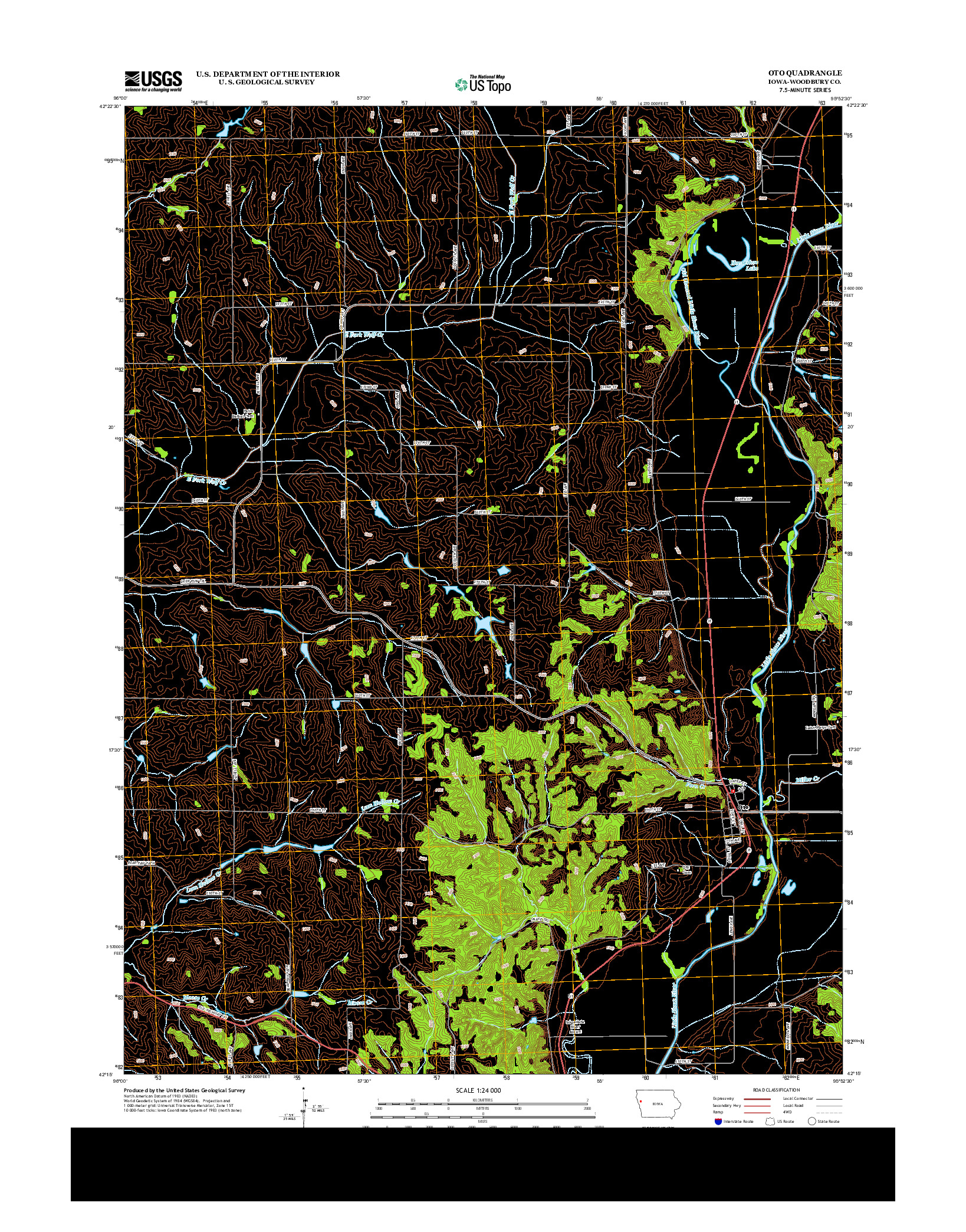 USGS US TOPO 7.5-MINUTE MAP FOR OTO, IA 2013