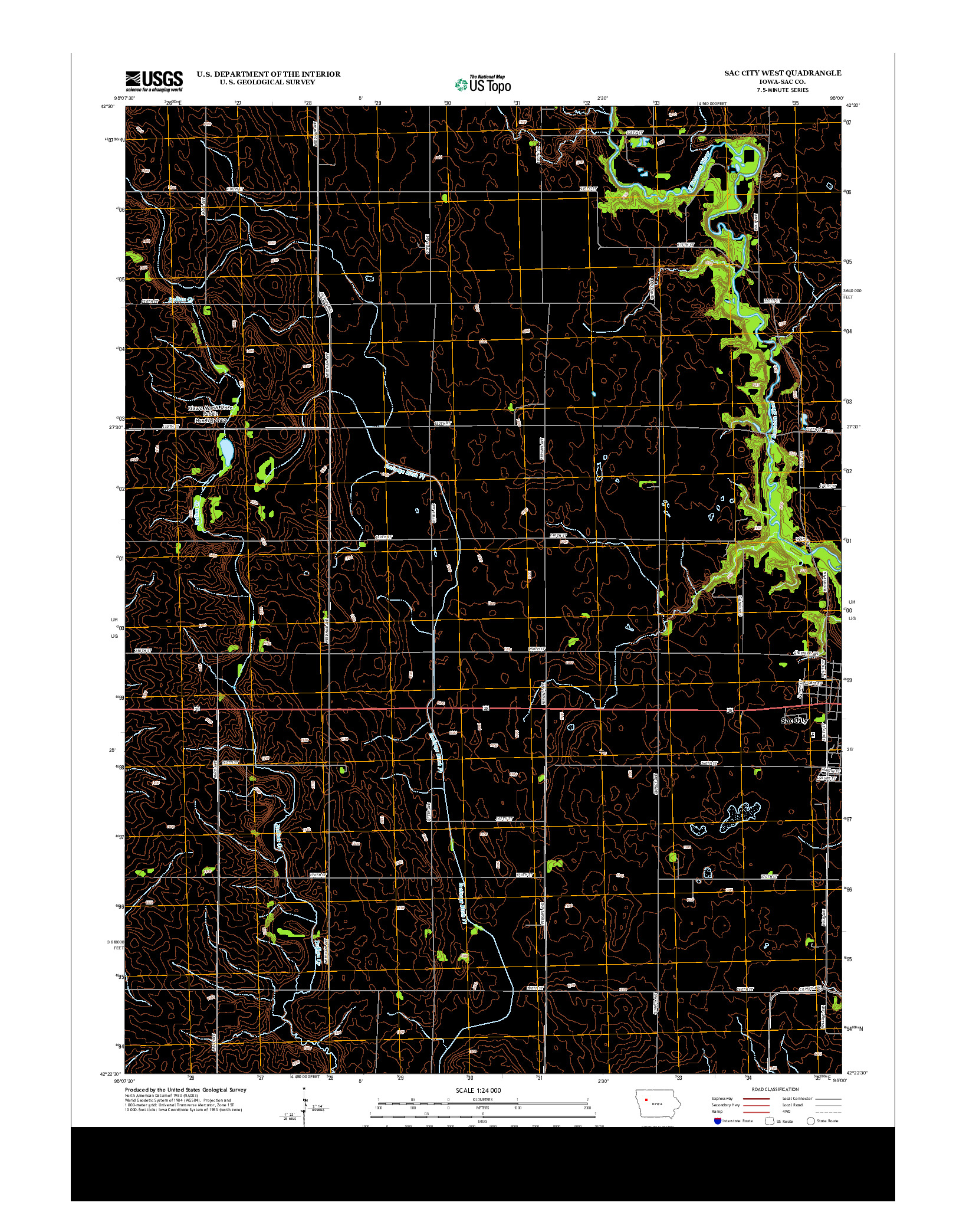USGS US TOPO 7.5-MINUTE MAP FOR SAC CITY WEST, IA 2013
