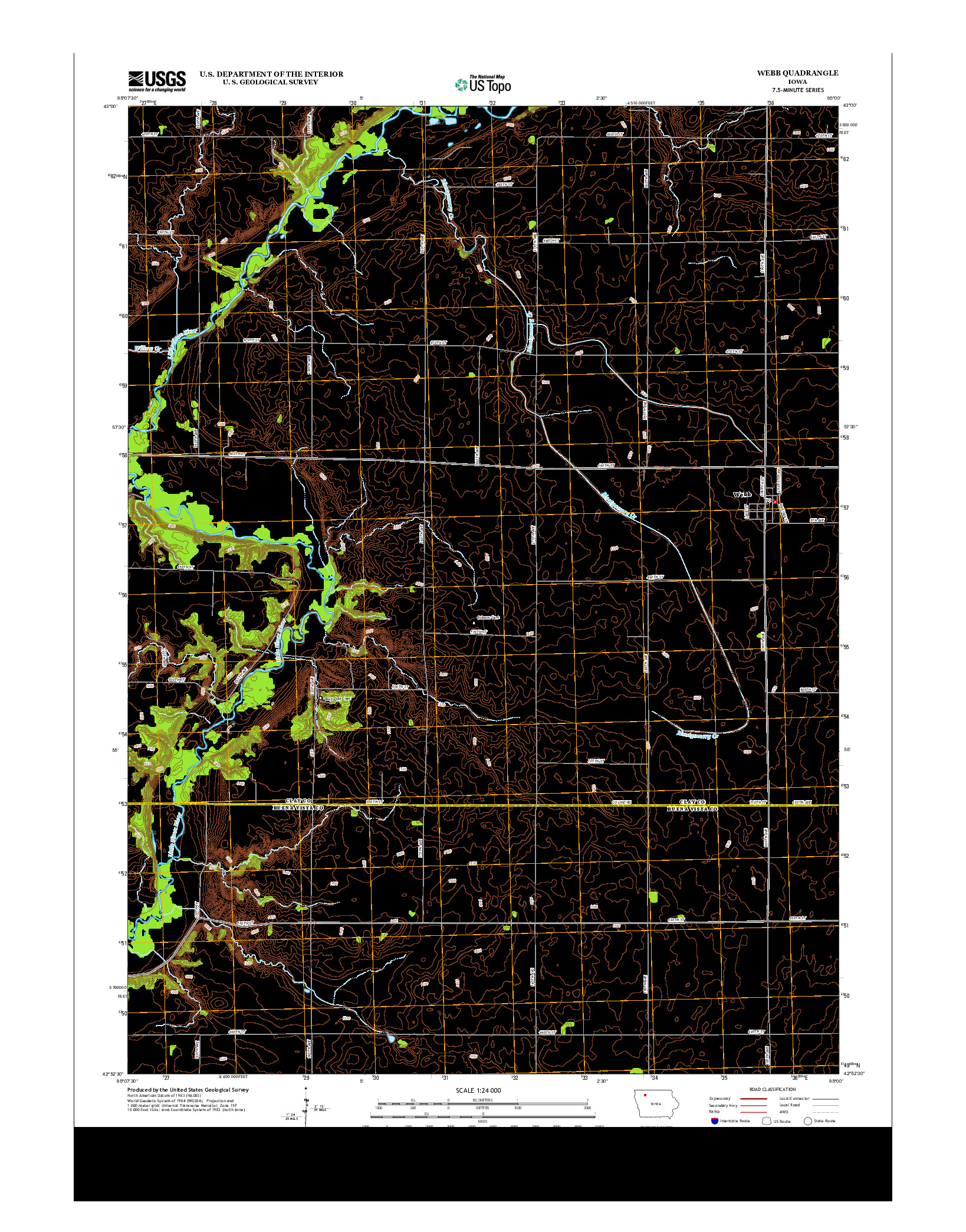 USGS US TOPO 7.5-MINUTE MAP FOR WEBB, IA 2013