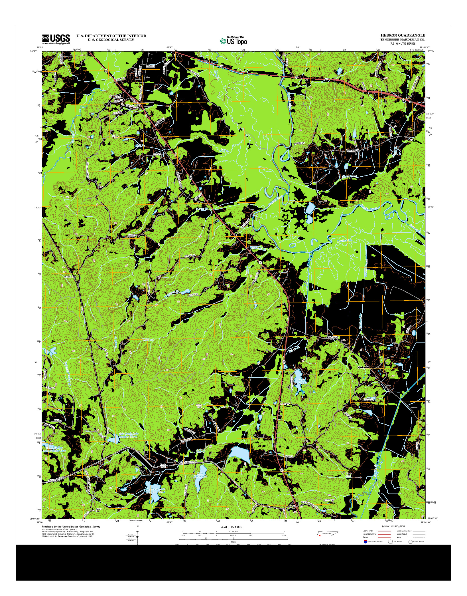 USGS US TOPO 7.5-MINUTE MAP FOR HEBRON, TN 2013