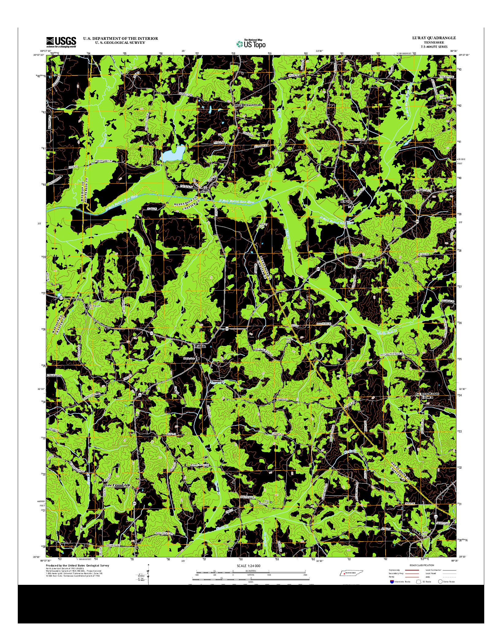 USGS US TOPO 7.5-MINUTE MAP FOR LURAY, TN 2013