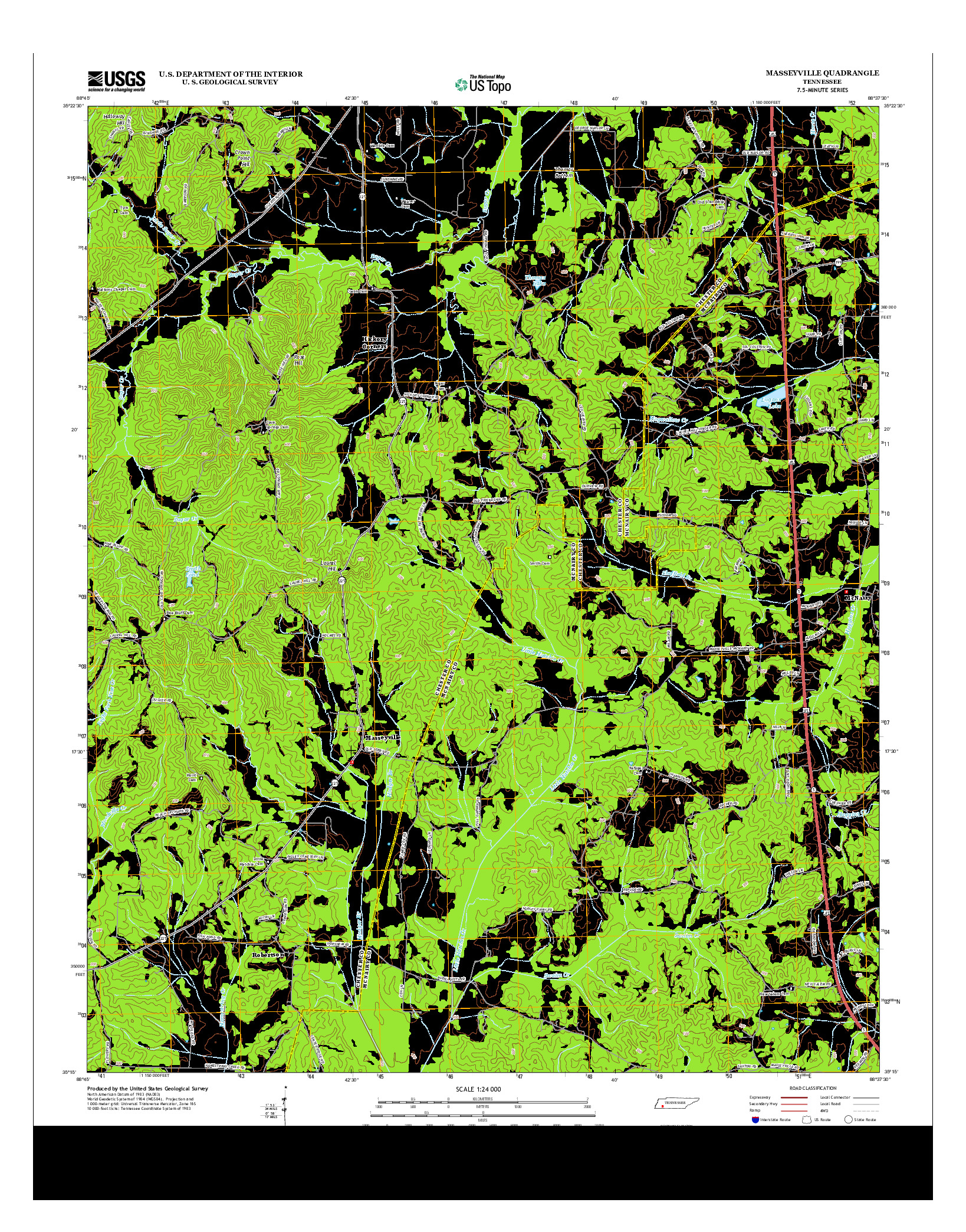USGS US TOPO 7.5-MINUTE MAP FOR MASSEYVILLE, TN 2013