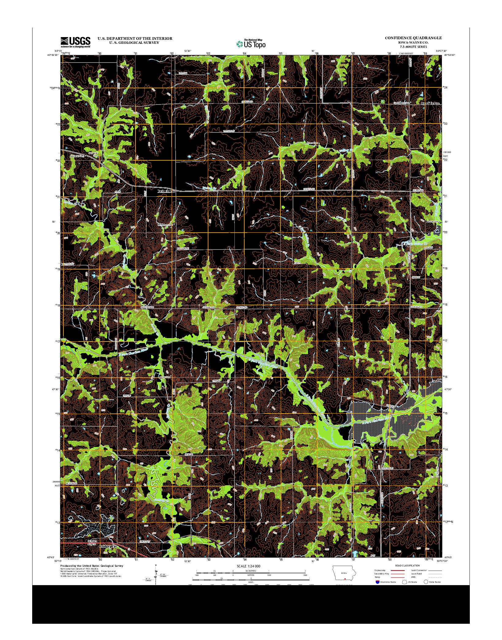 USGS US TOPO 7.5-MINUTE MAP FOR CONFIDENCE, IA 2013