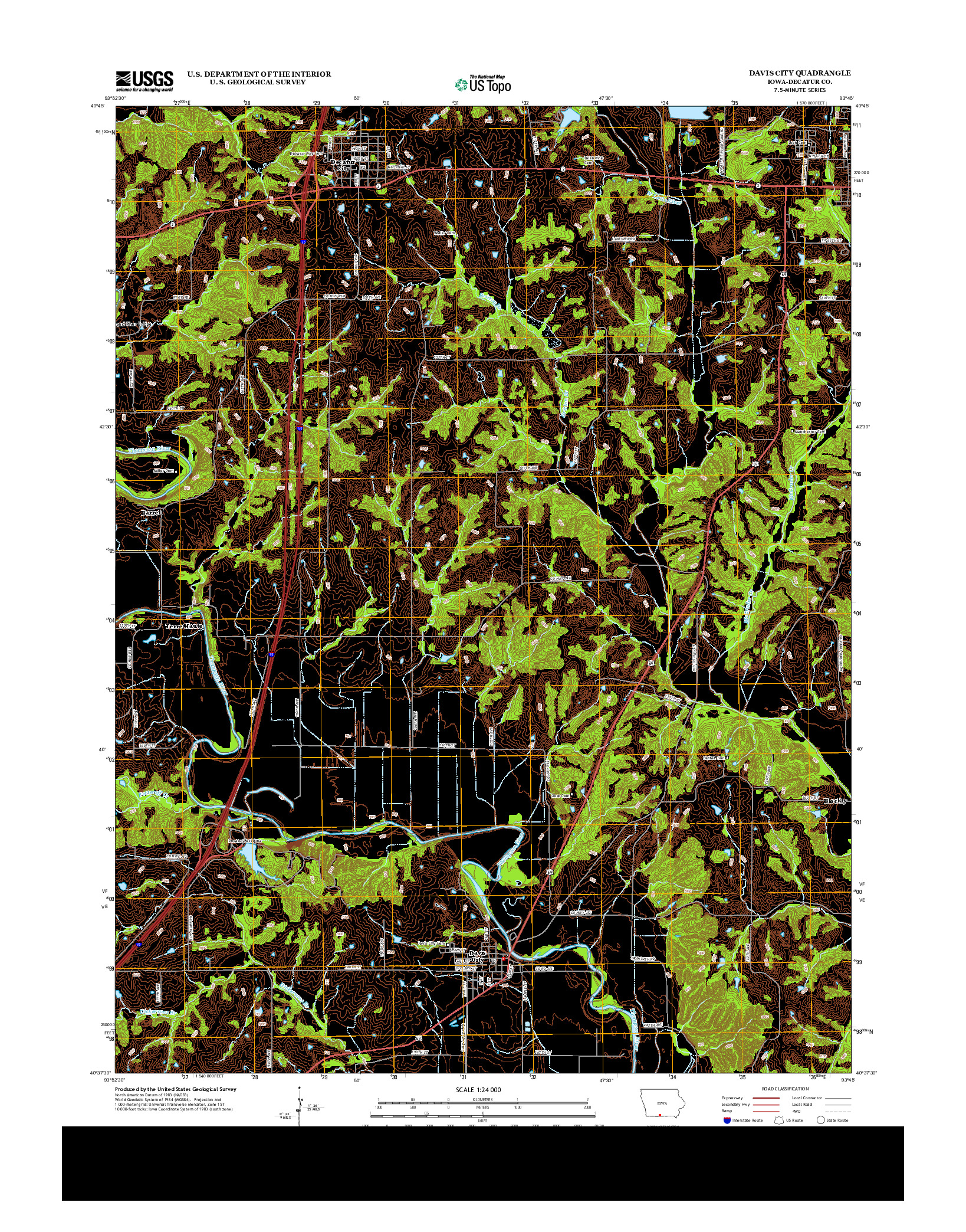 USGS US TOPO 7.5-MINUTE MAP FOR DAVIS CITY, IA 2013