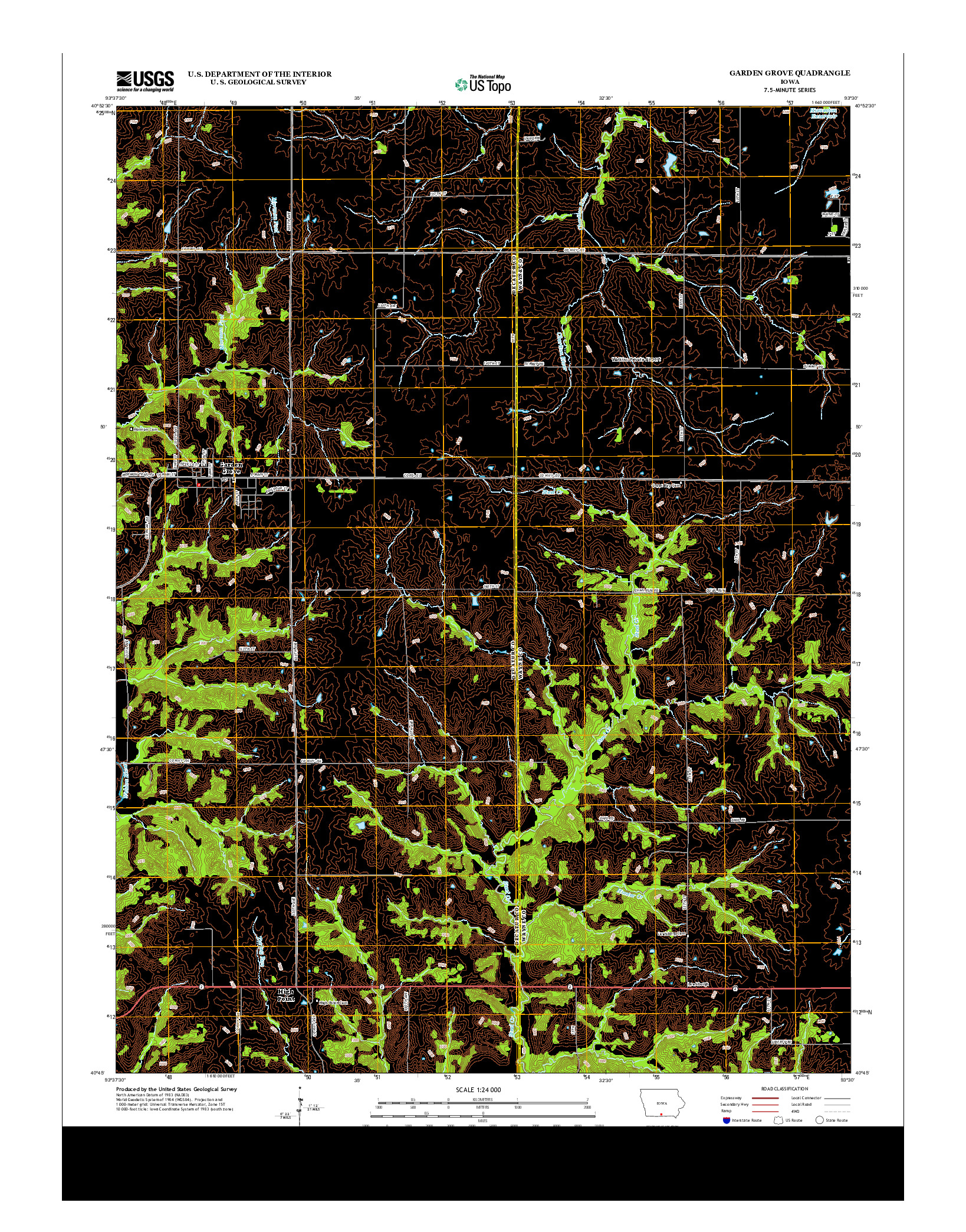 USGS US TOPO 7.5-MINUTE MAP FOR GARDEN GROVE, IA 2013