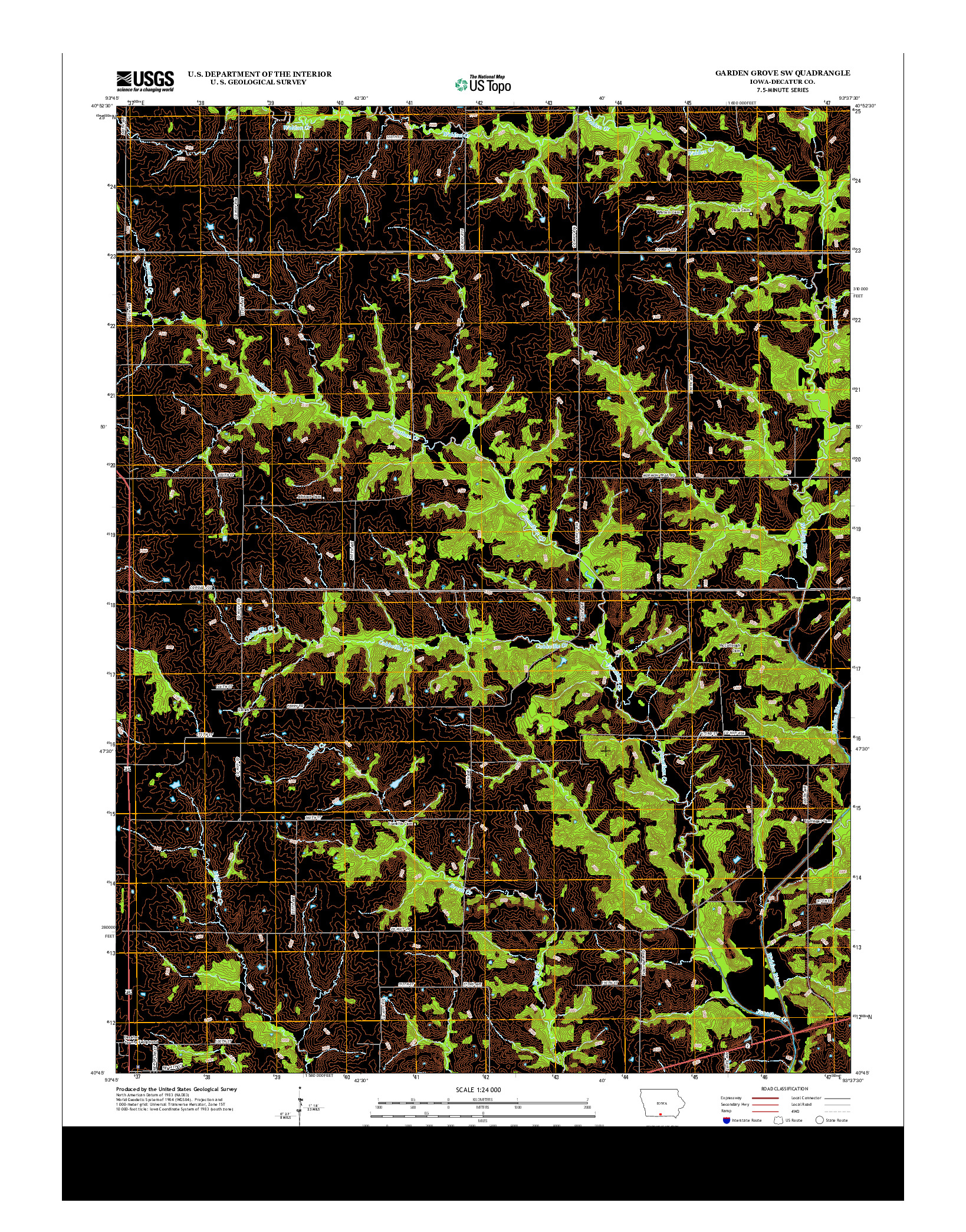 USGS US TOPO 7.5-MINUTE MAP FOR GARDEN GROVE SW, IA 2013