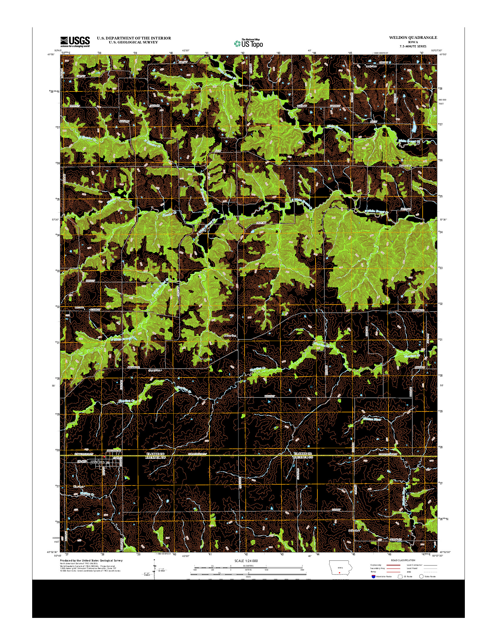 USGS US TOPO 7.5-MINUTE MAP FOR WELDON, IA 2013