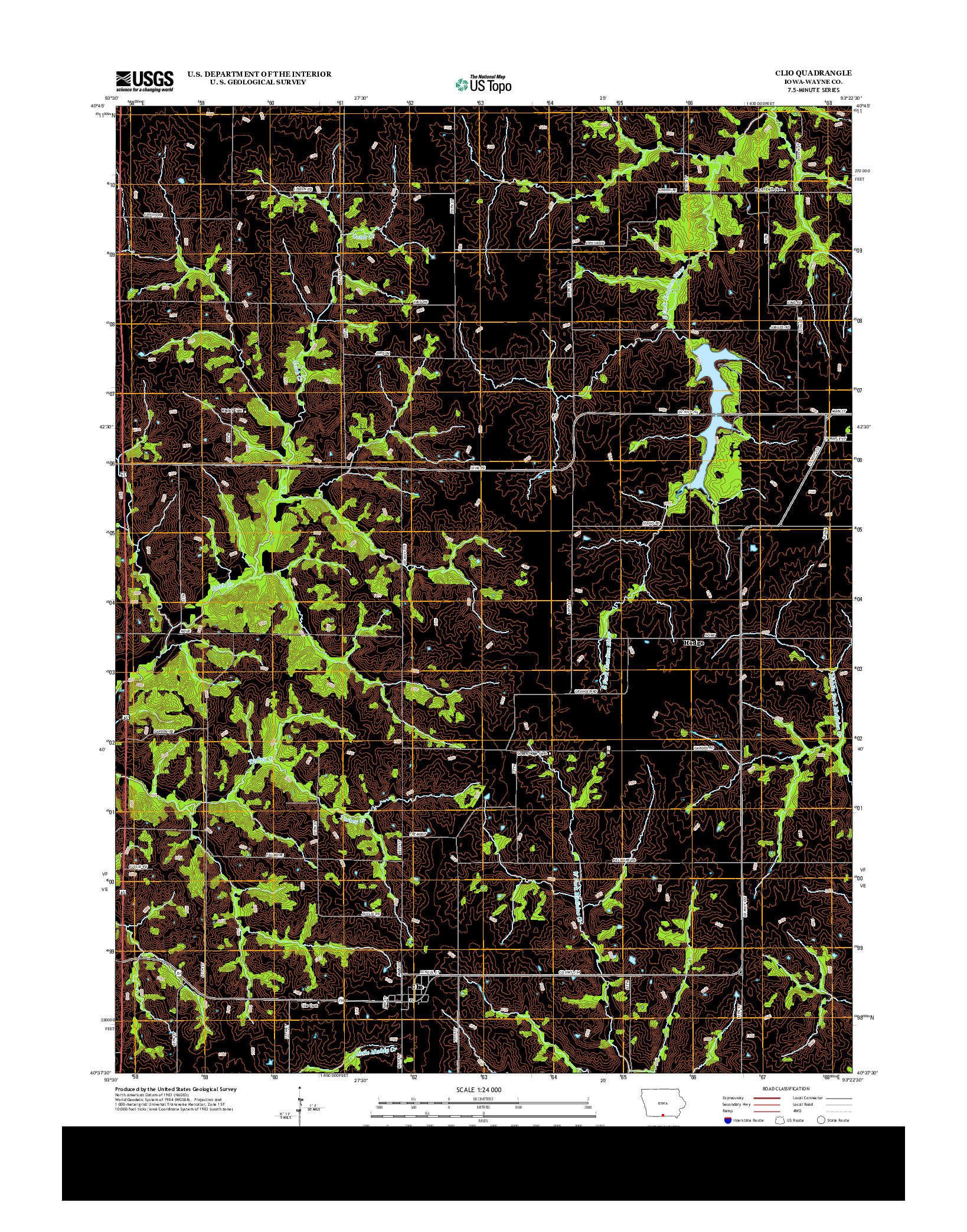 USGS US TOPO 7.5-MINUTE MAP FOR CLIO, IA 2013