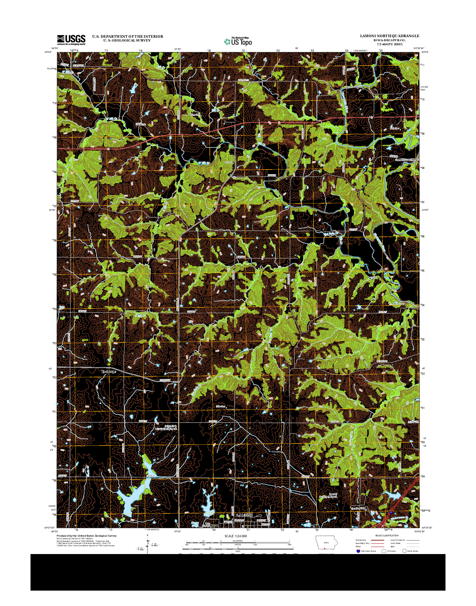 USGS US TOPO 7.5-MINUTE MAP FOR LAMONI NORTH, IA 2013