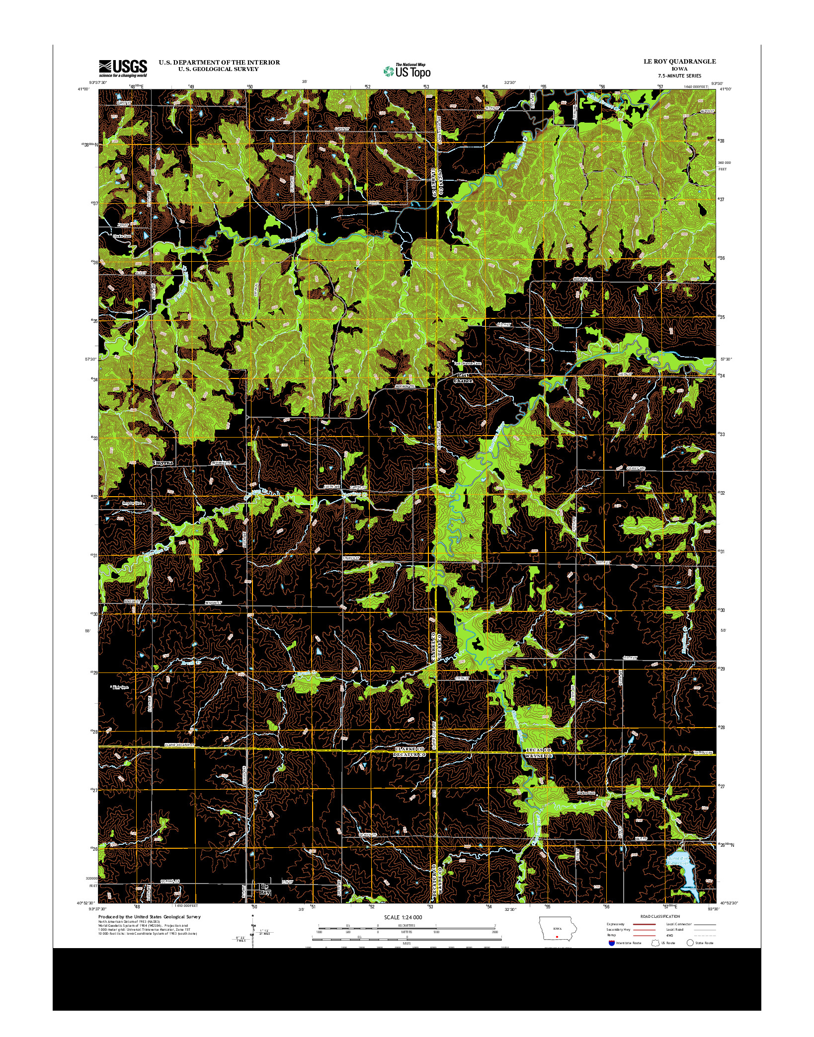 USGS US TOPO 7.5-MINUTE MAP FOR LE ROY, IA 2013