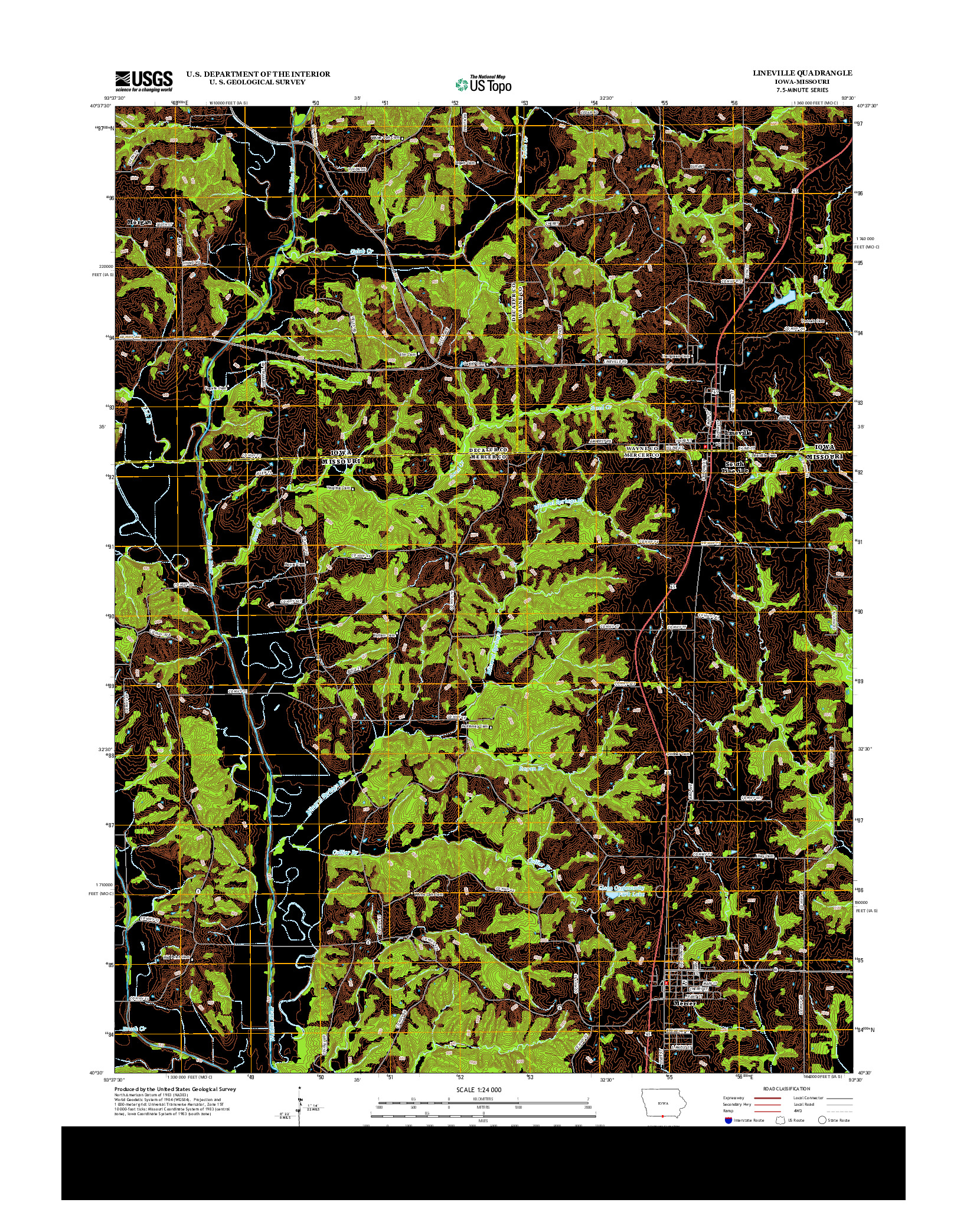 USGS US TOPO 7.5-MINUTE MAP FOR LINEVILLE, IA-MO 2013