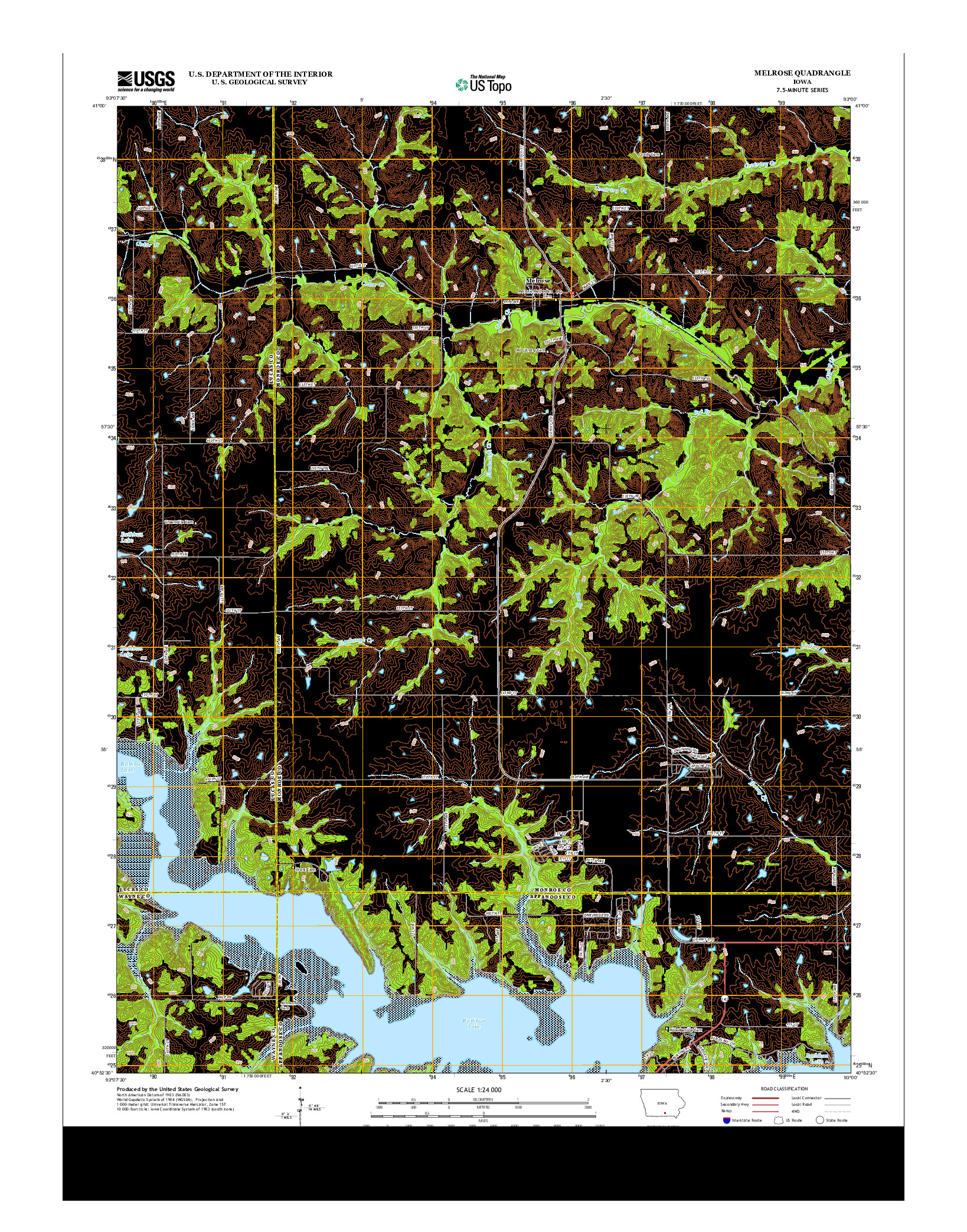 USGS US TOPO 7.5-MINUTE MAP FOR MELROSE, IA 2013