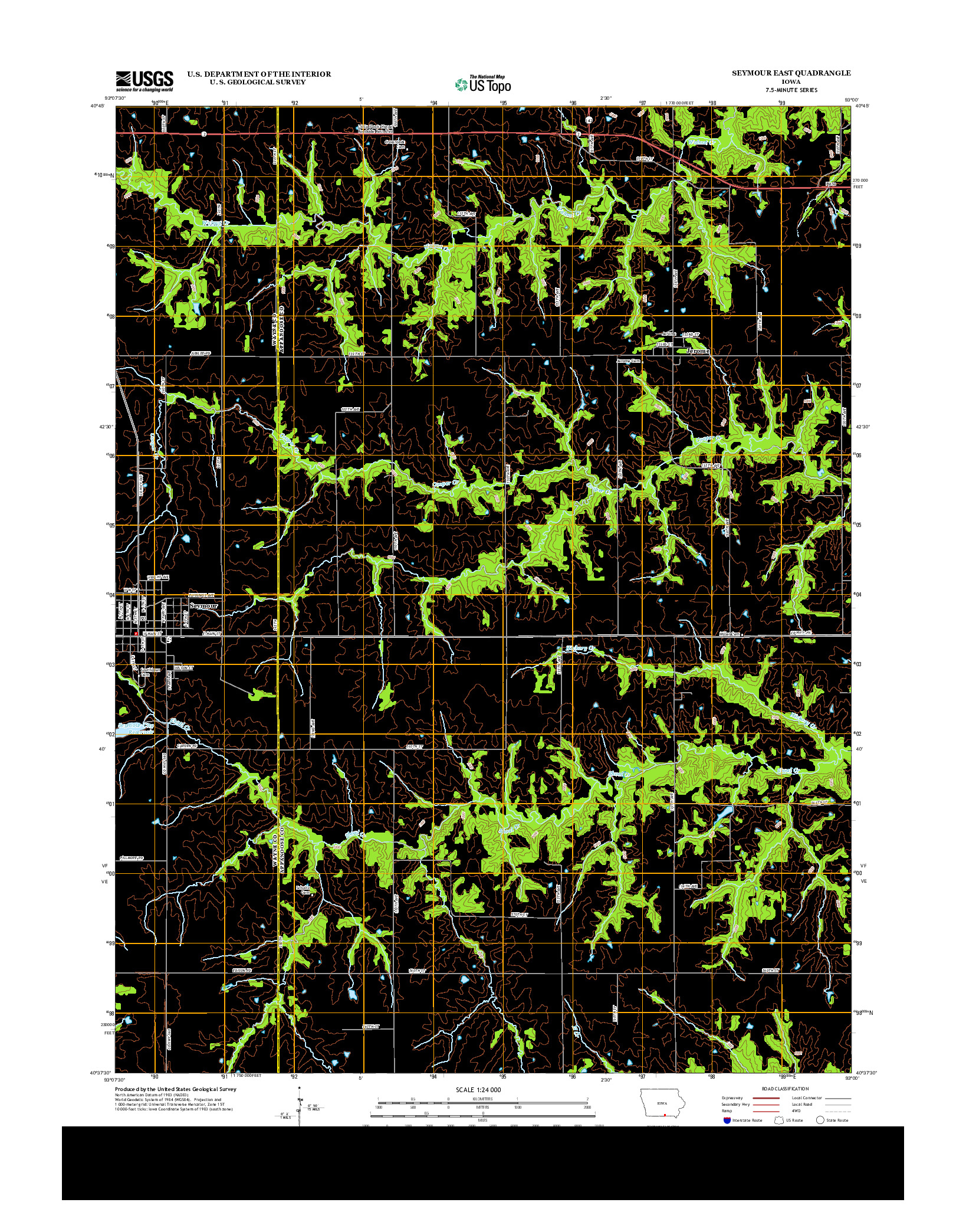 USGS US TOPO 7.5-MINUTE MAP FOR SEYMOUR EAST, IA 2013