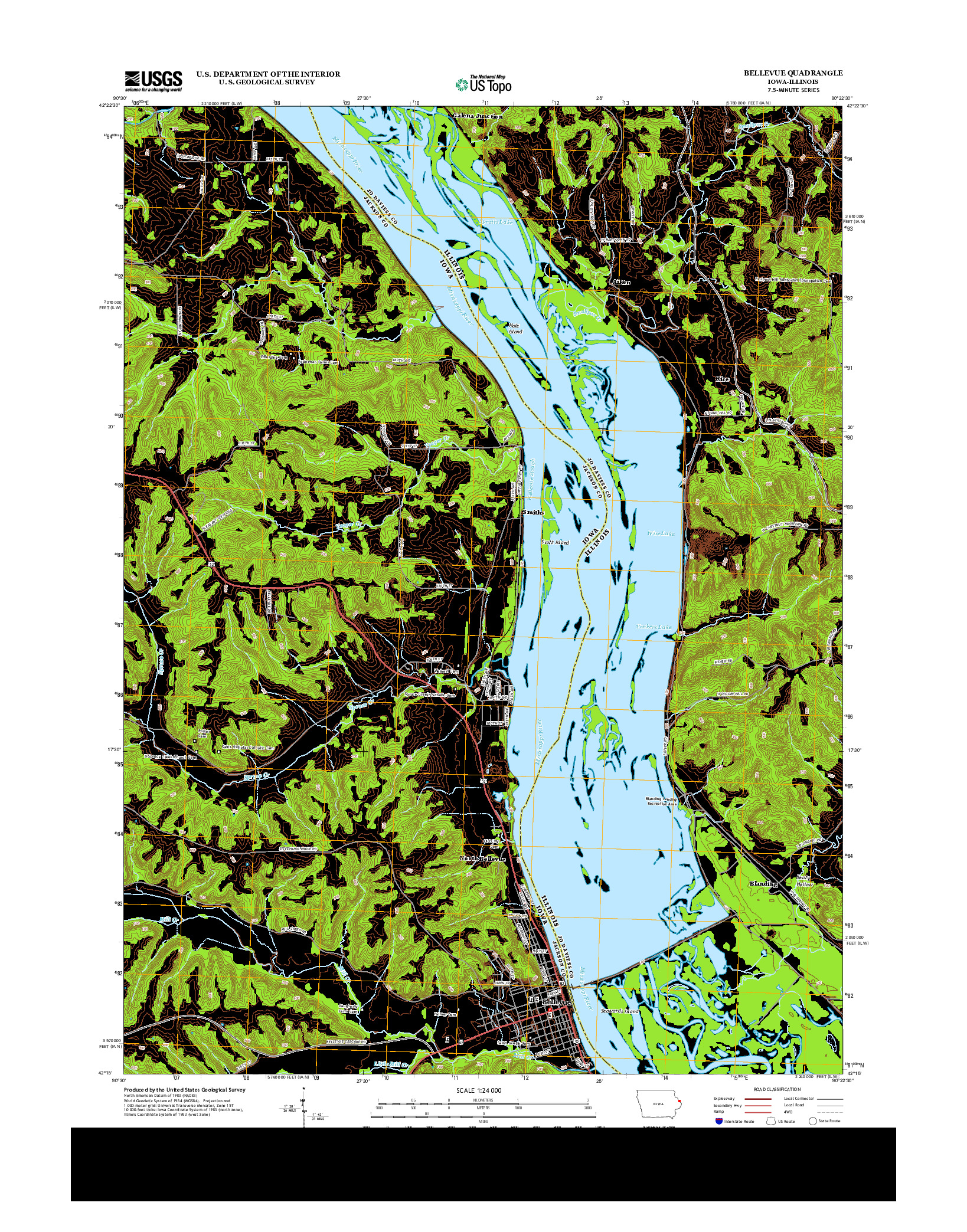 USGS US TOPO 7.5-MINUTE MAP FOR BELLEVUE, IA-IL 2013