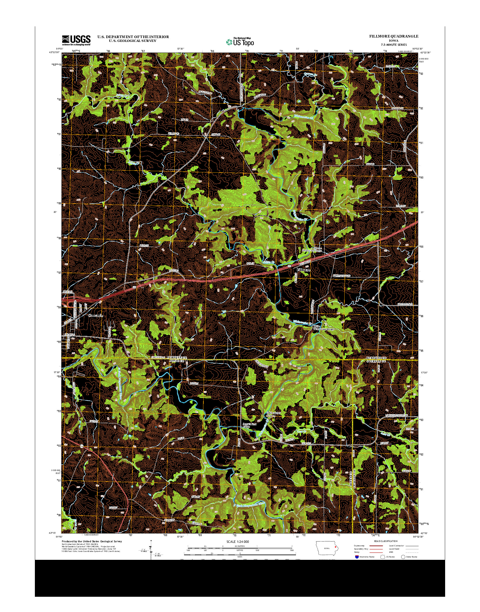 USGS US TOPO 7.5-MINUTE MAP FOR FILLMORE, IA 2013