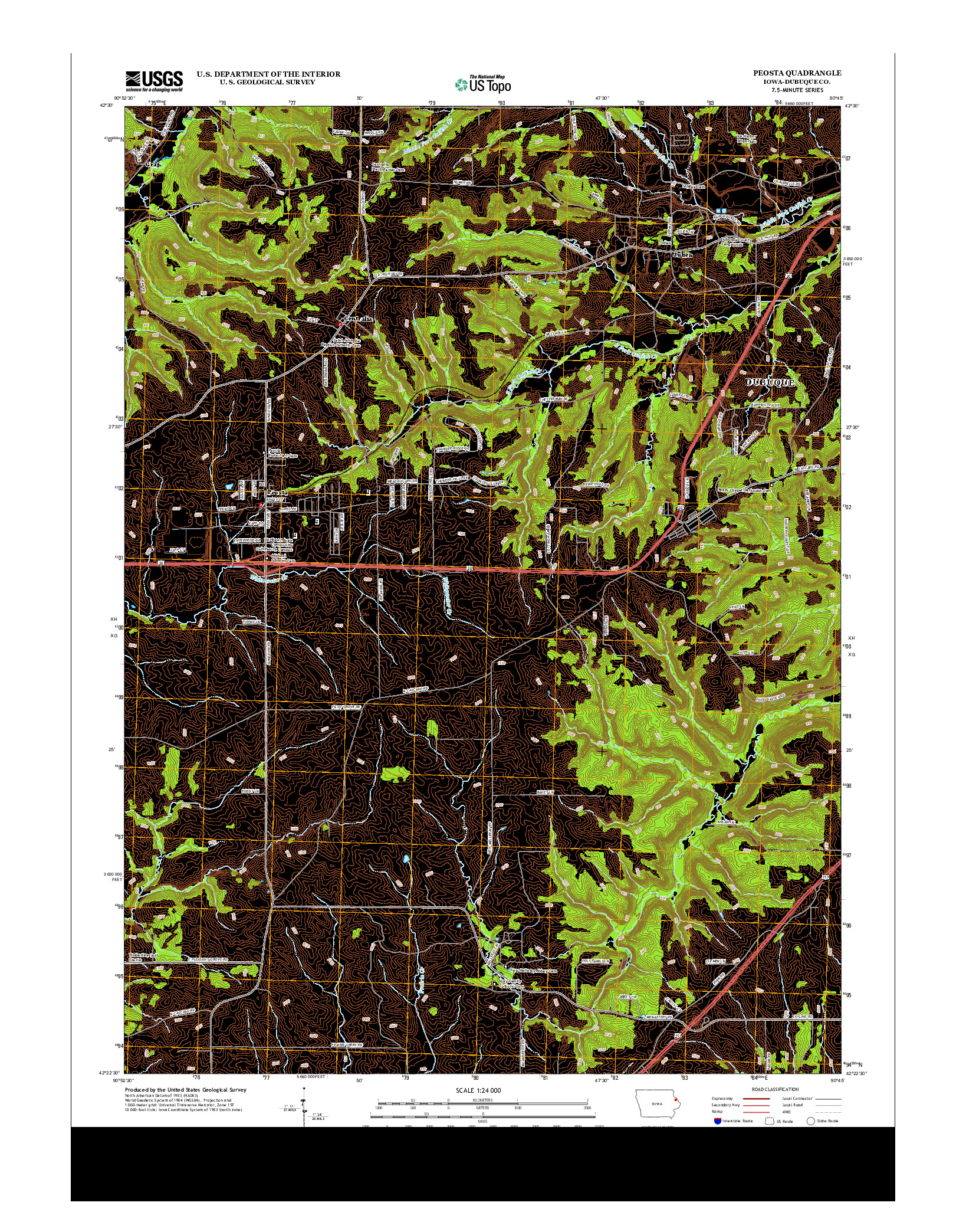 USGS US TOPO 7.5-MINUTE MAP FOR PEOSTA, IA 2013