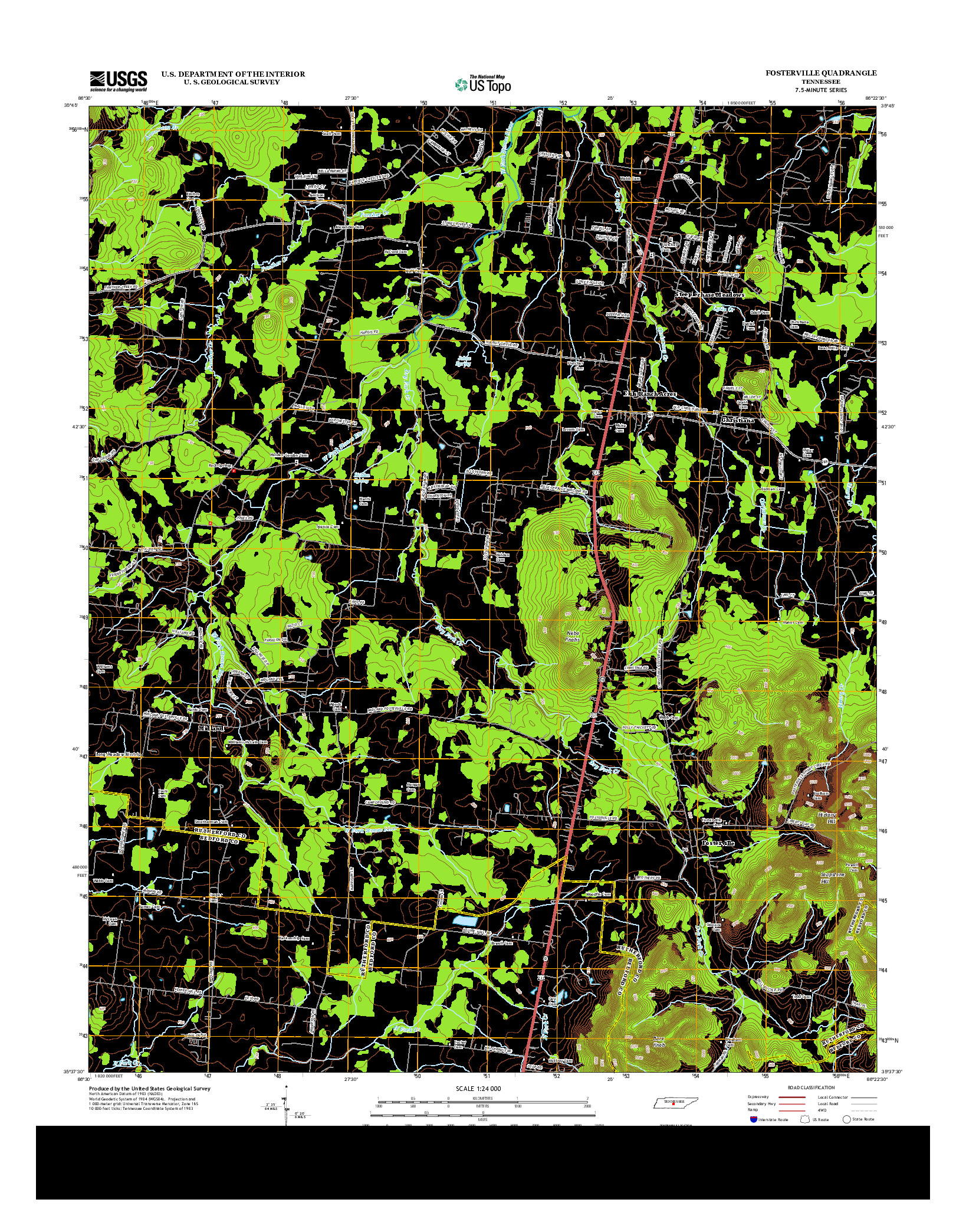 USGS US TOPO 7.5-MINUTE MAP FOR FOSTERVILLE, TN 2013