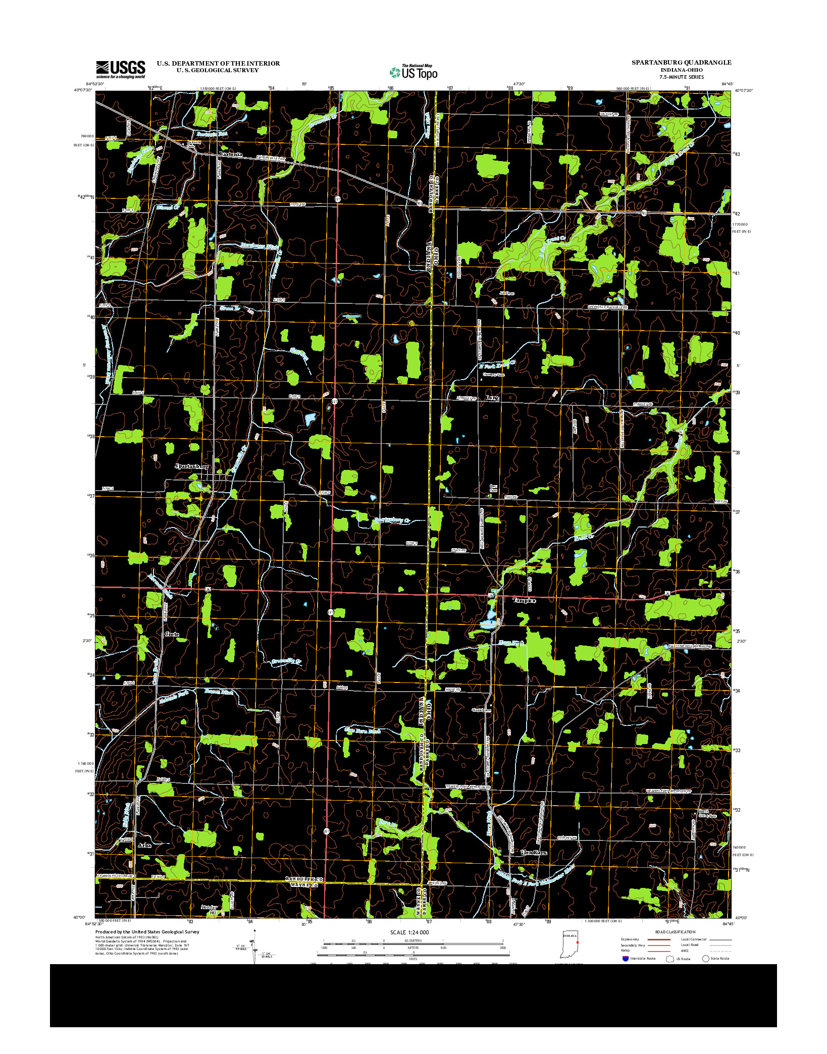 USGS US TOPO 7.5-MINUTE MAP FOR SPARTANBURG, IN-OH 2013