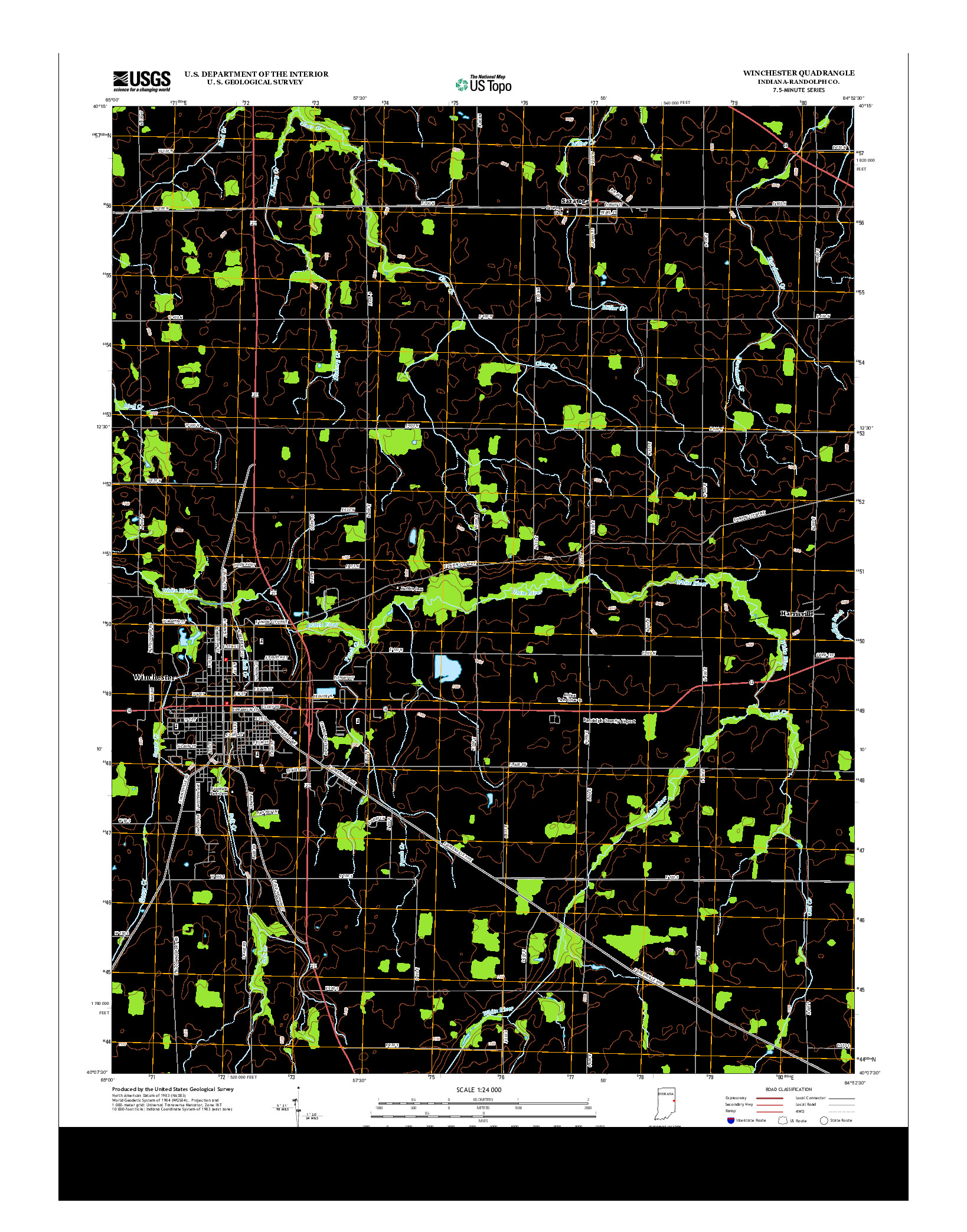 USGS US TOPO 7.5-MINUTE MAP FOR WINCHESTER, IN 2013