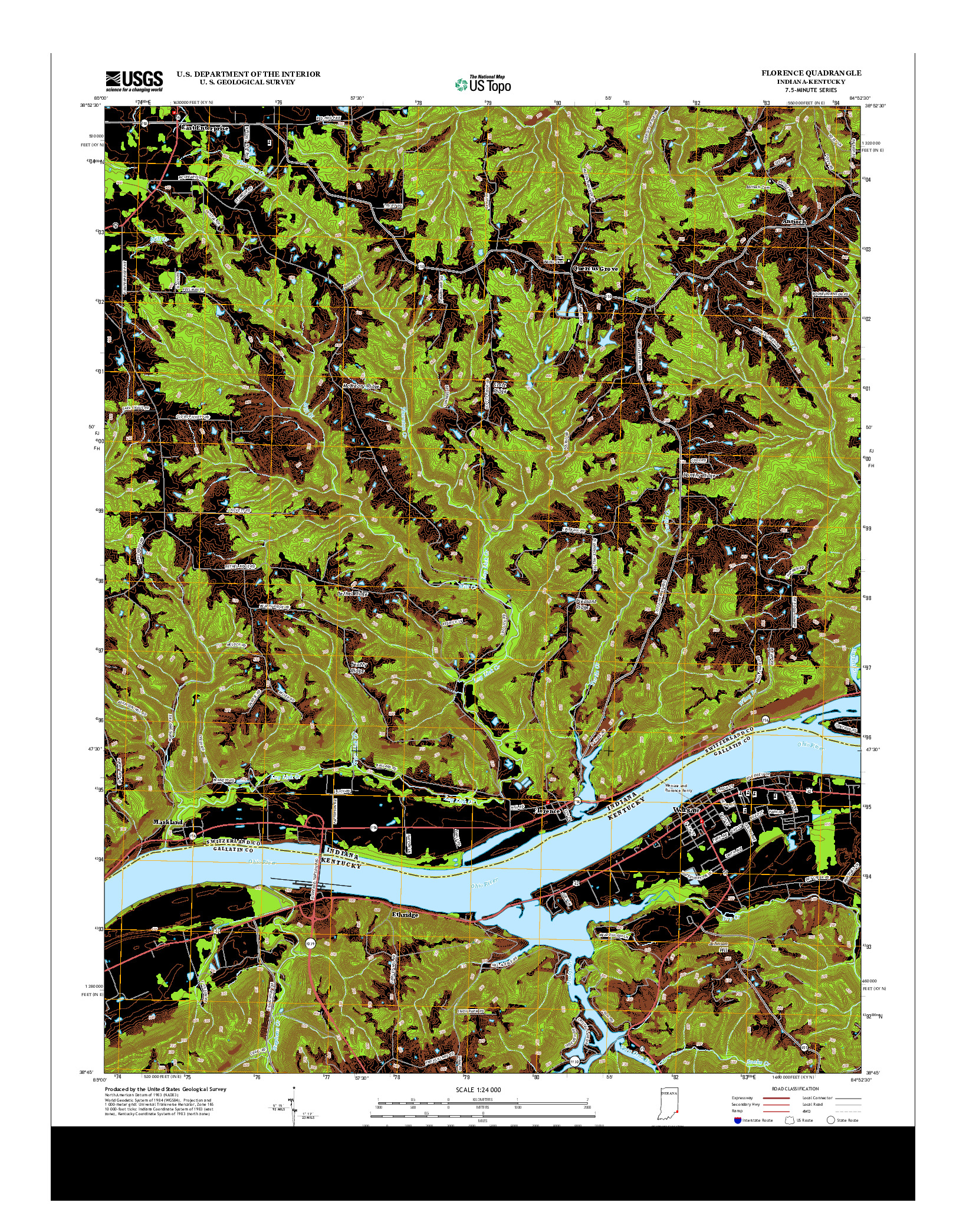 USGS US TOPO 7.5-MINUTE MAP FOR FLORENCE, IN-KY 2013