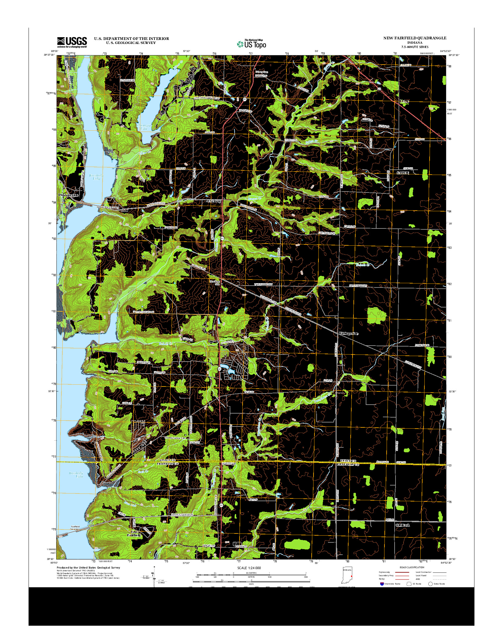 USGS US TOPO 7.5-MINUTE MAP FOR NEW FAIRFIELD, IN 2013