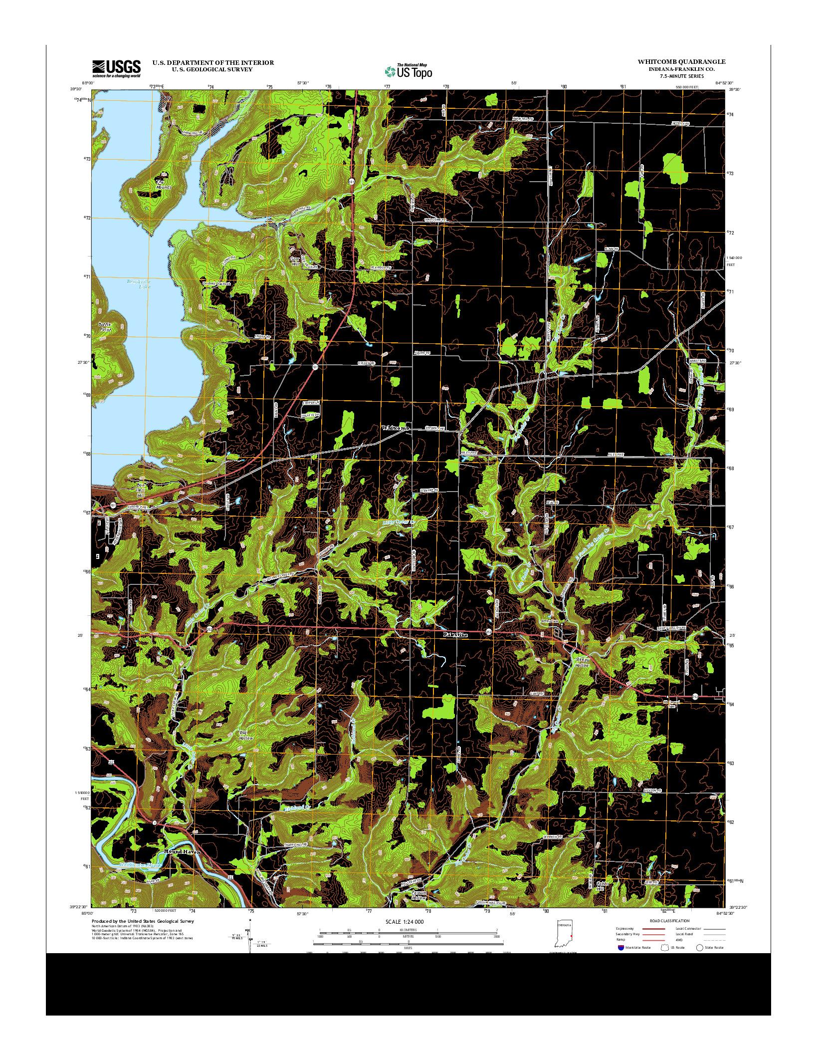 USGS US TOPO 7.5-MINUTE MAP FOR WHITCOMB, IN 2013