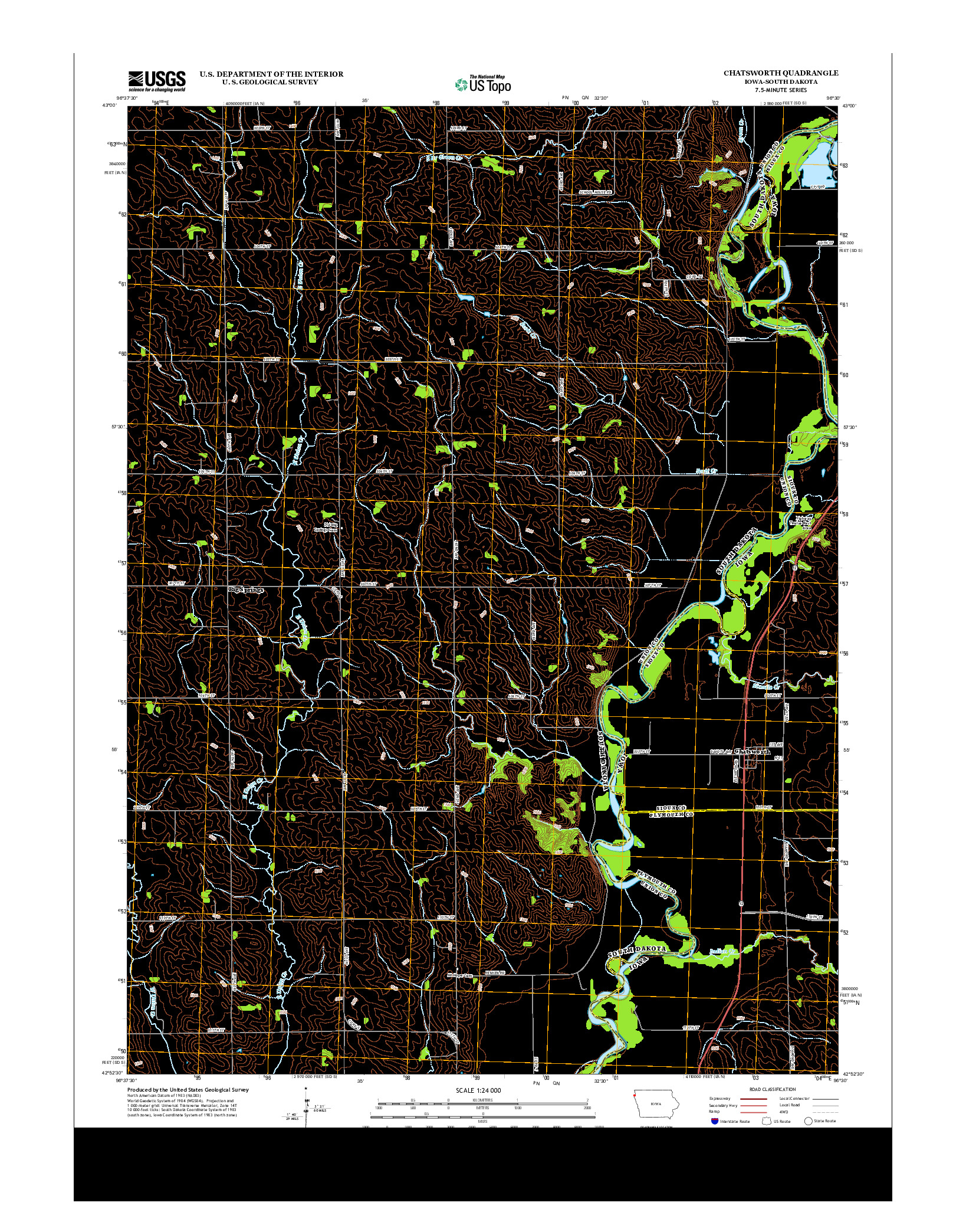 USGS US TOPO 7.5-MINUTE MAP FOR CHATSWORTH, IA-SD 2013