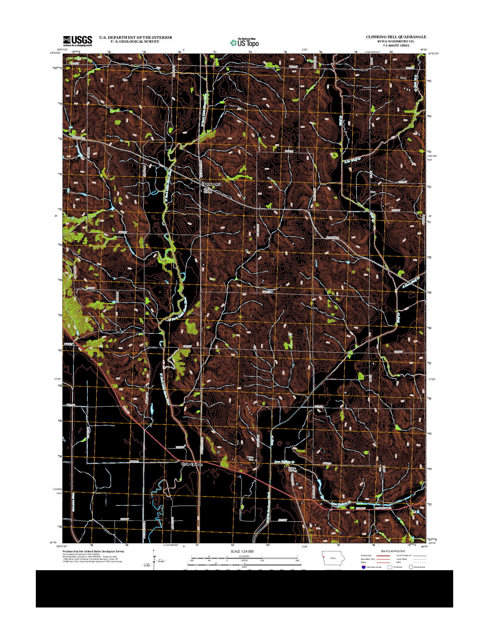USGS US TOPO 7.5-MINUTE MAP FOR CLIMBING HILL, IA 2013