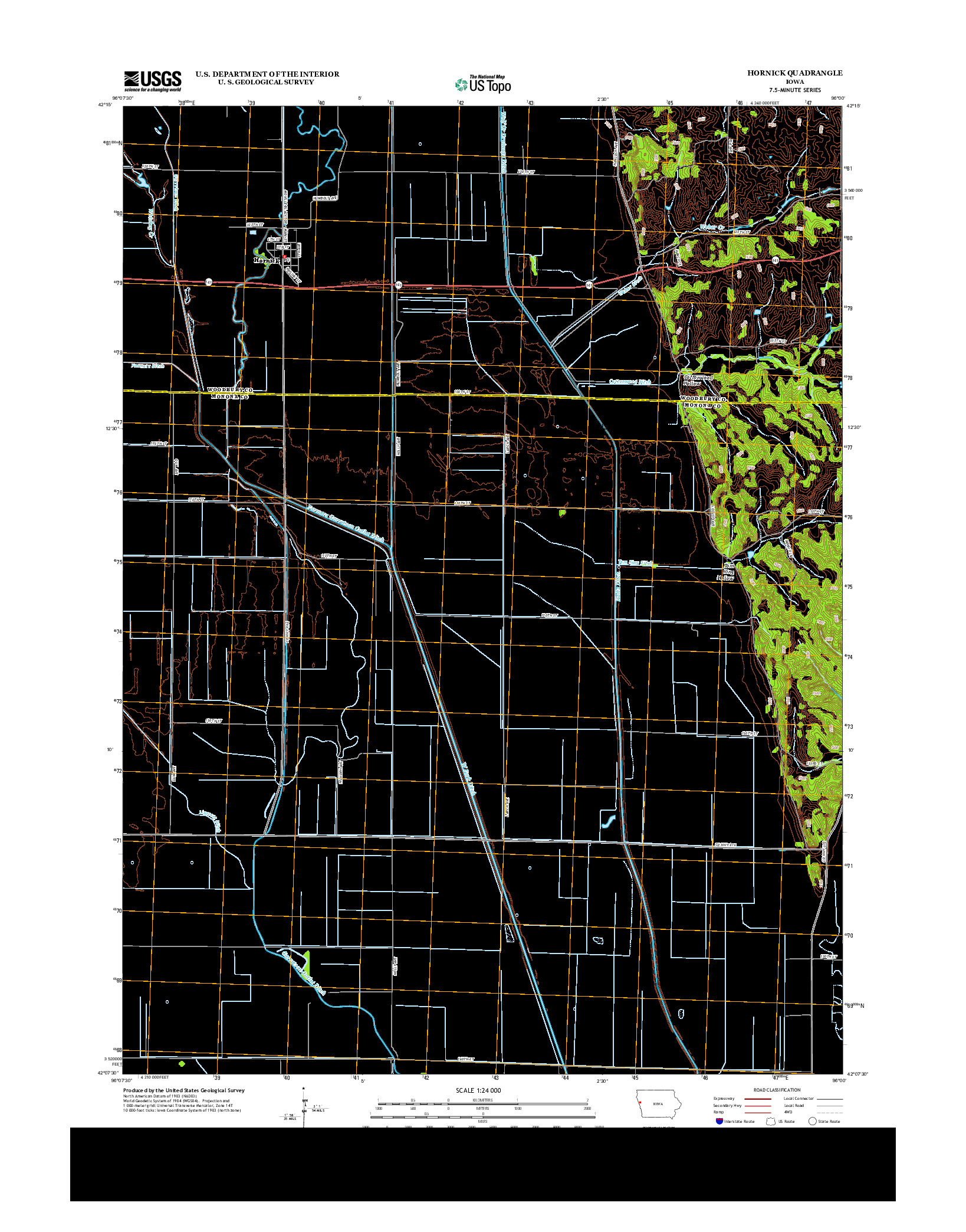 USGS US TOPO 7.5-MINUTE MAP FOR HORNICK, IA 2013