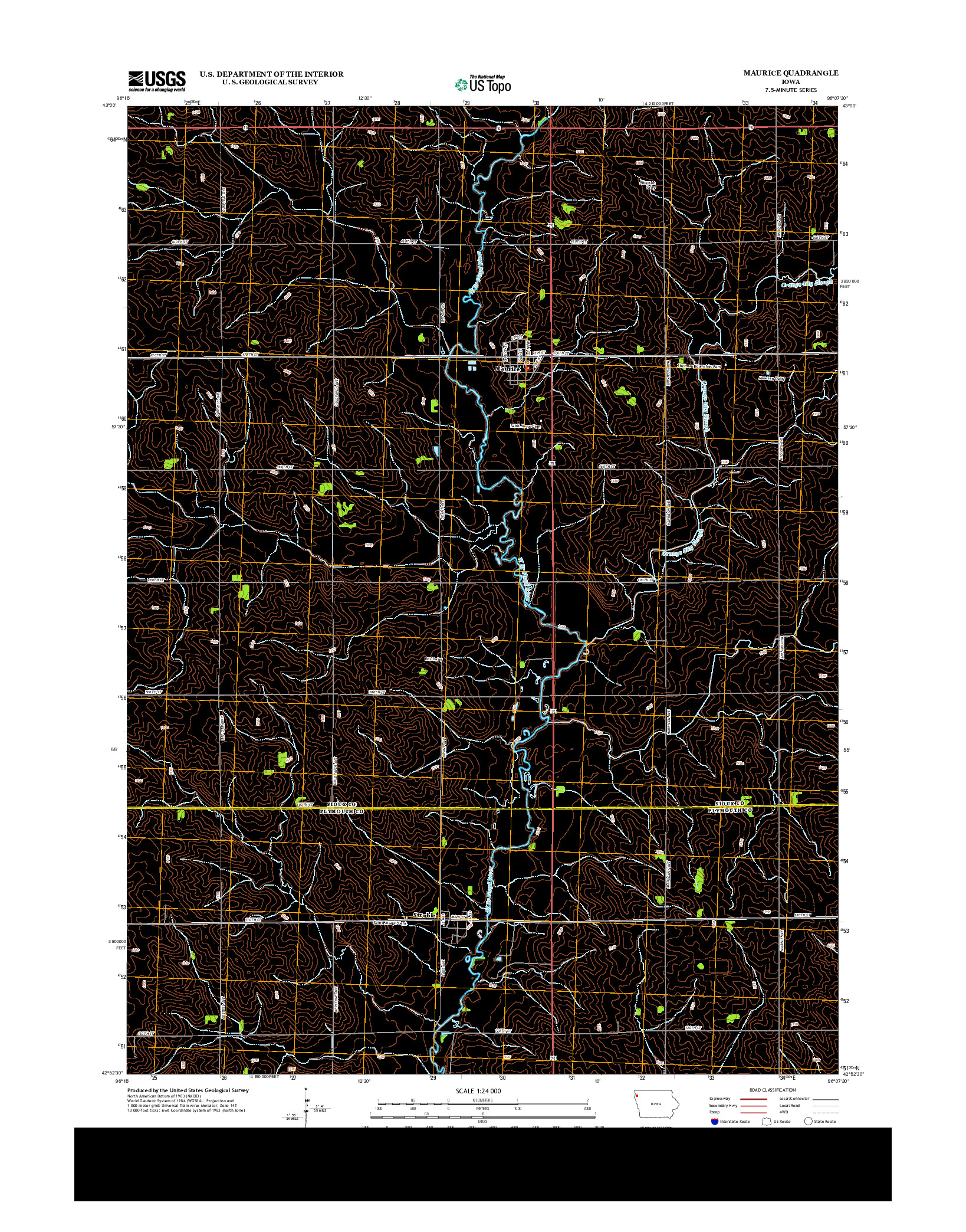 USGS US TOPO 7.5-MINUTE MAP FOR MAURICE, IA 2013