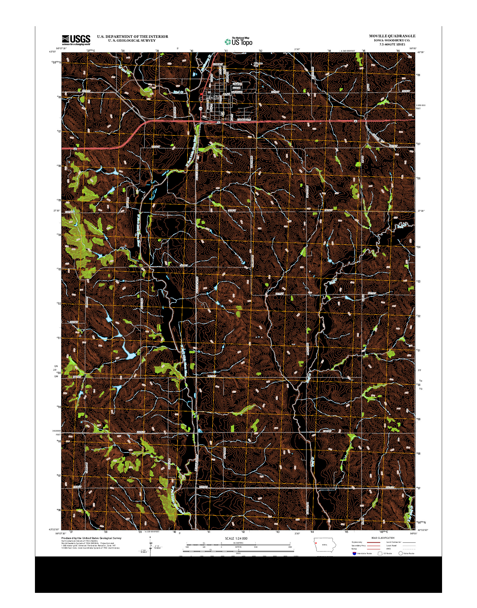 USGS US TOPO 7.5-MINUTE MAP FOR MOVILLE, IA 2013