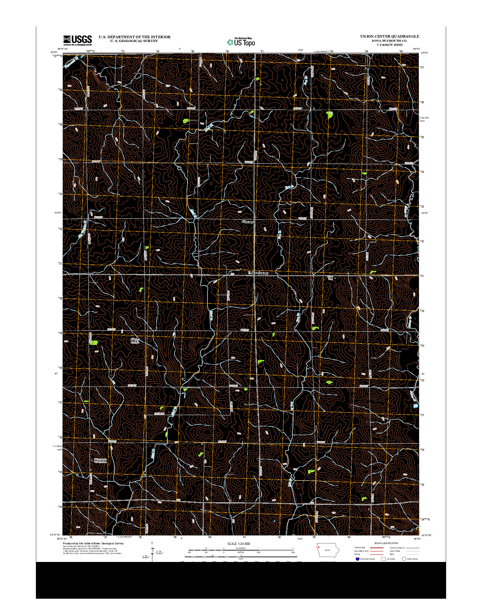 USGS US TOPO 7.5-MINUTE MAP FOR UNION CENTER, IA 2013