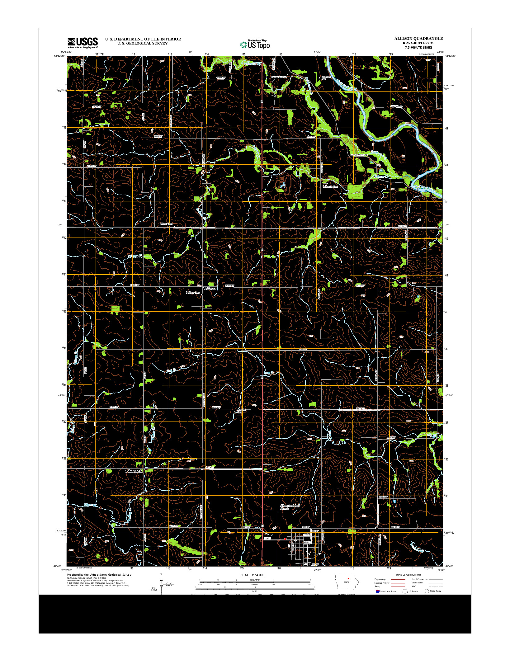 USGS US TOPO 7.5-MINUTE MAP FOR ALLISON, IA 2013