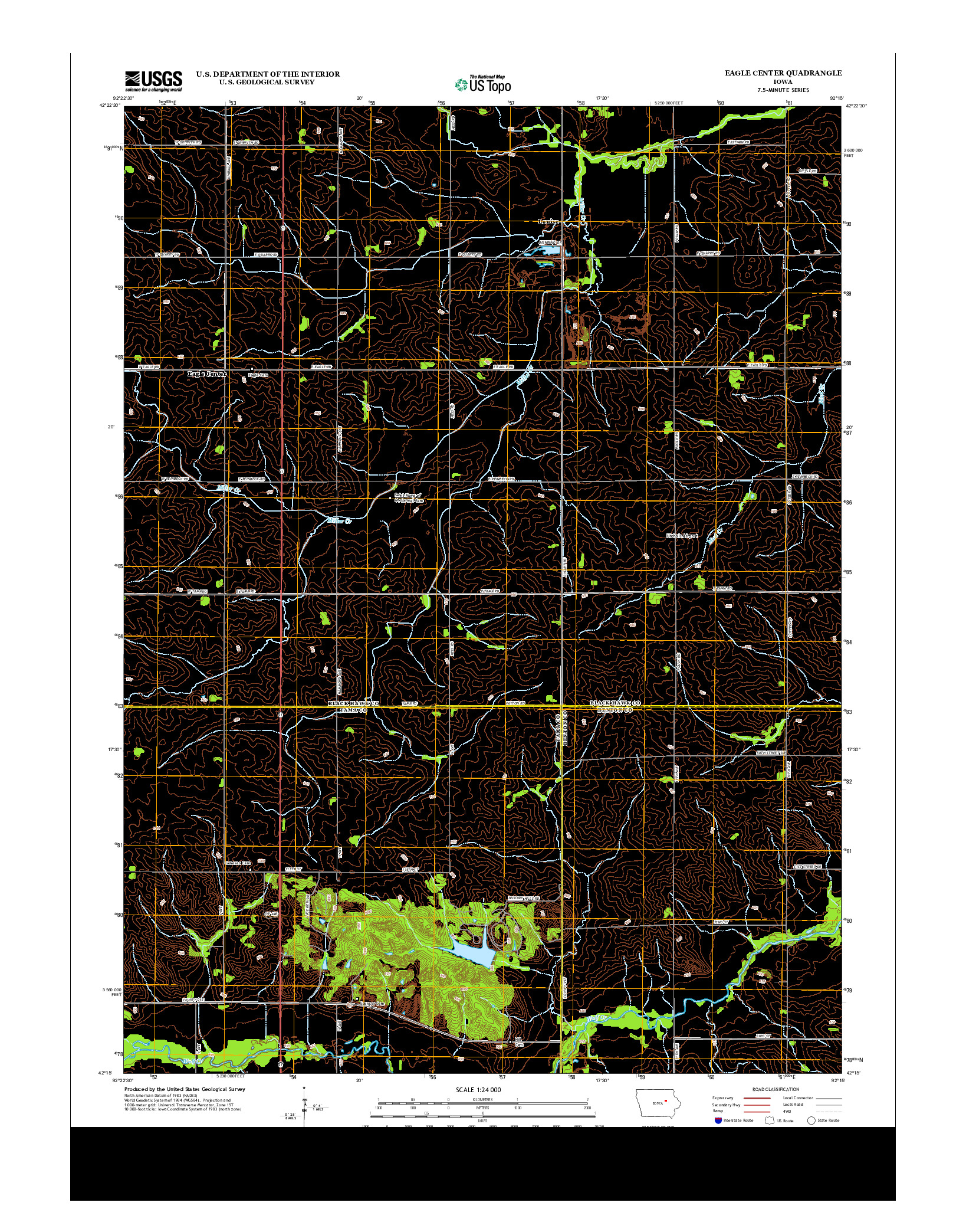 USGS US TOPO 7.5-MINUTE MAP FOR EAGLE CENTER, IA 2013
