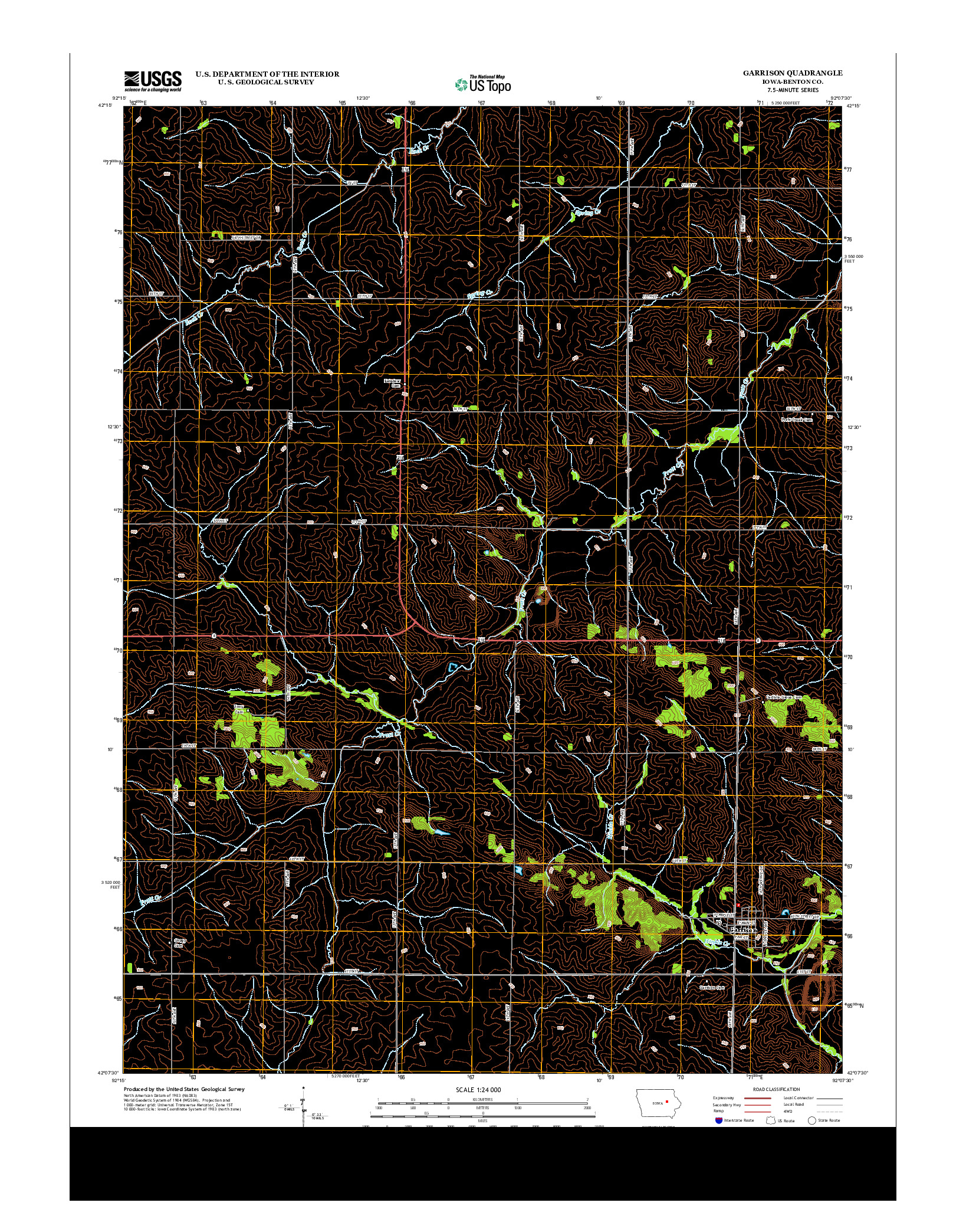 USGS US TOPO 7.5-MINUTE MAP FOR GARRISON, IA 2013