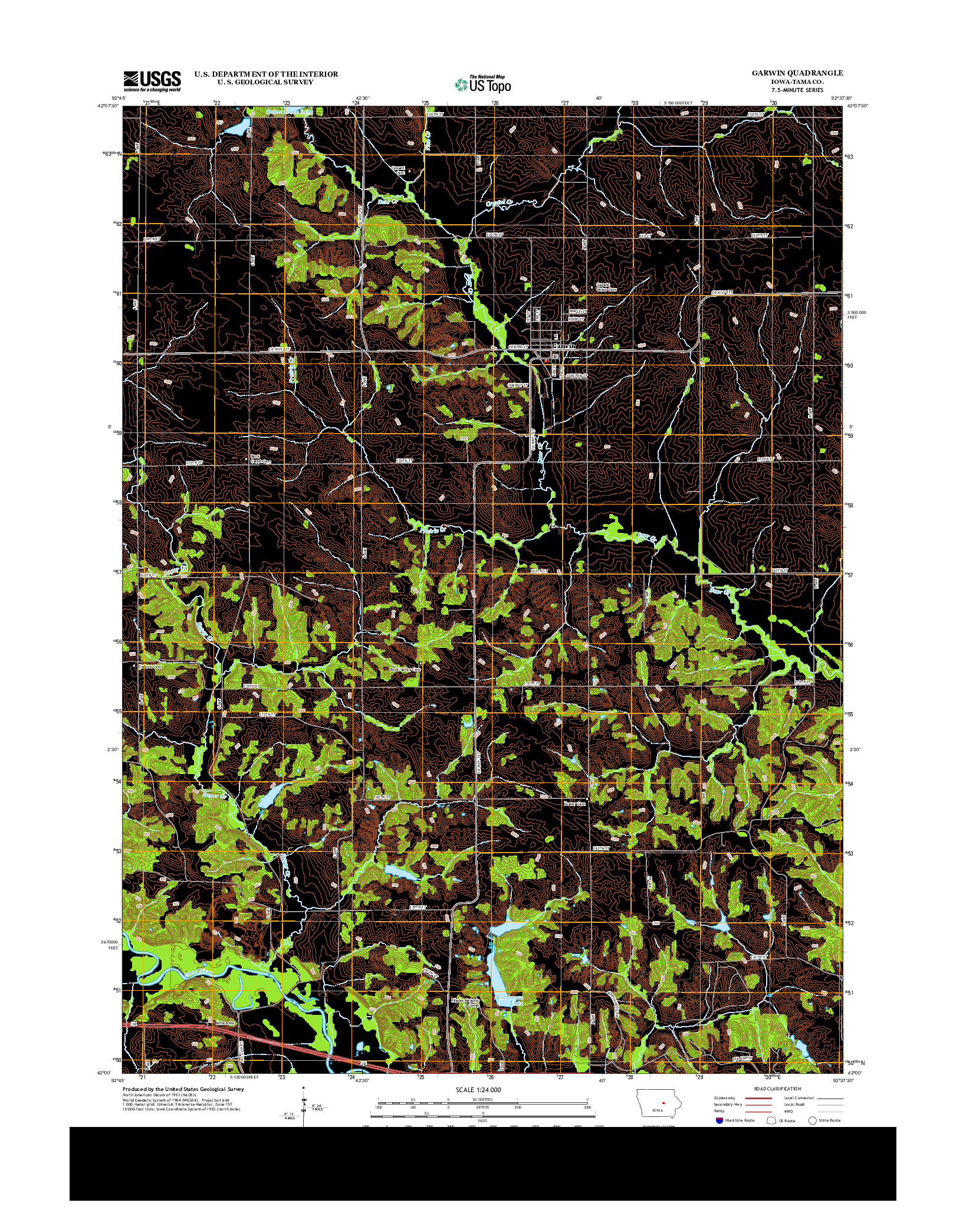 USGS US TOPO 7.5-MINUTE MAP FOR GARWIN, IA 2013