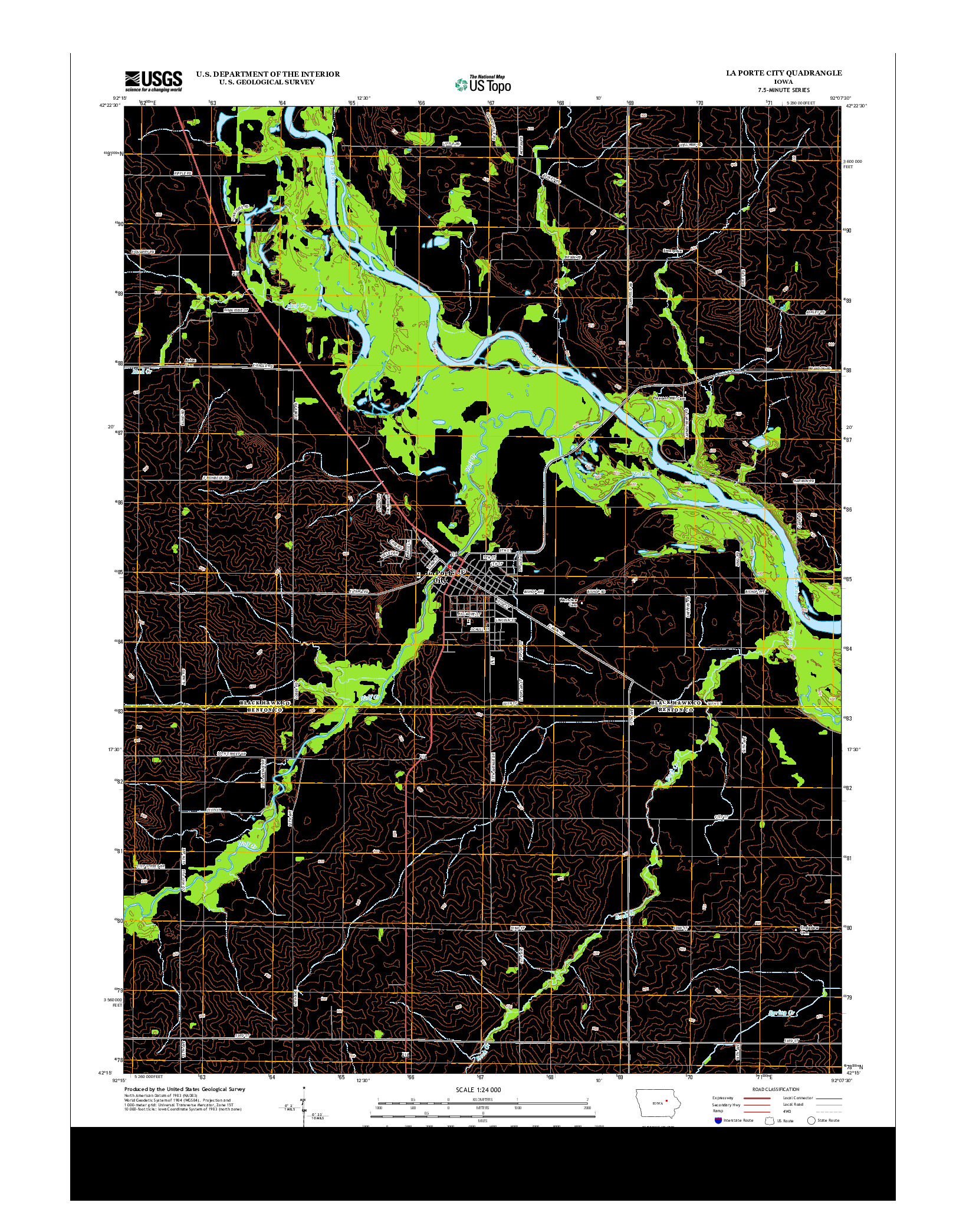 USGS US TOPO 7.5-MINUTE MAP FOR LA PORTE CITY, IA 2013