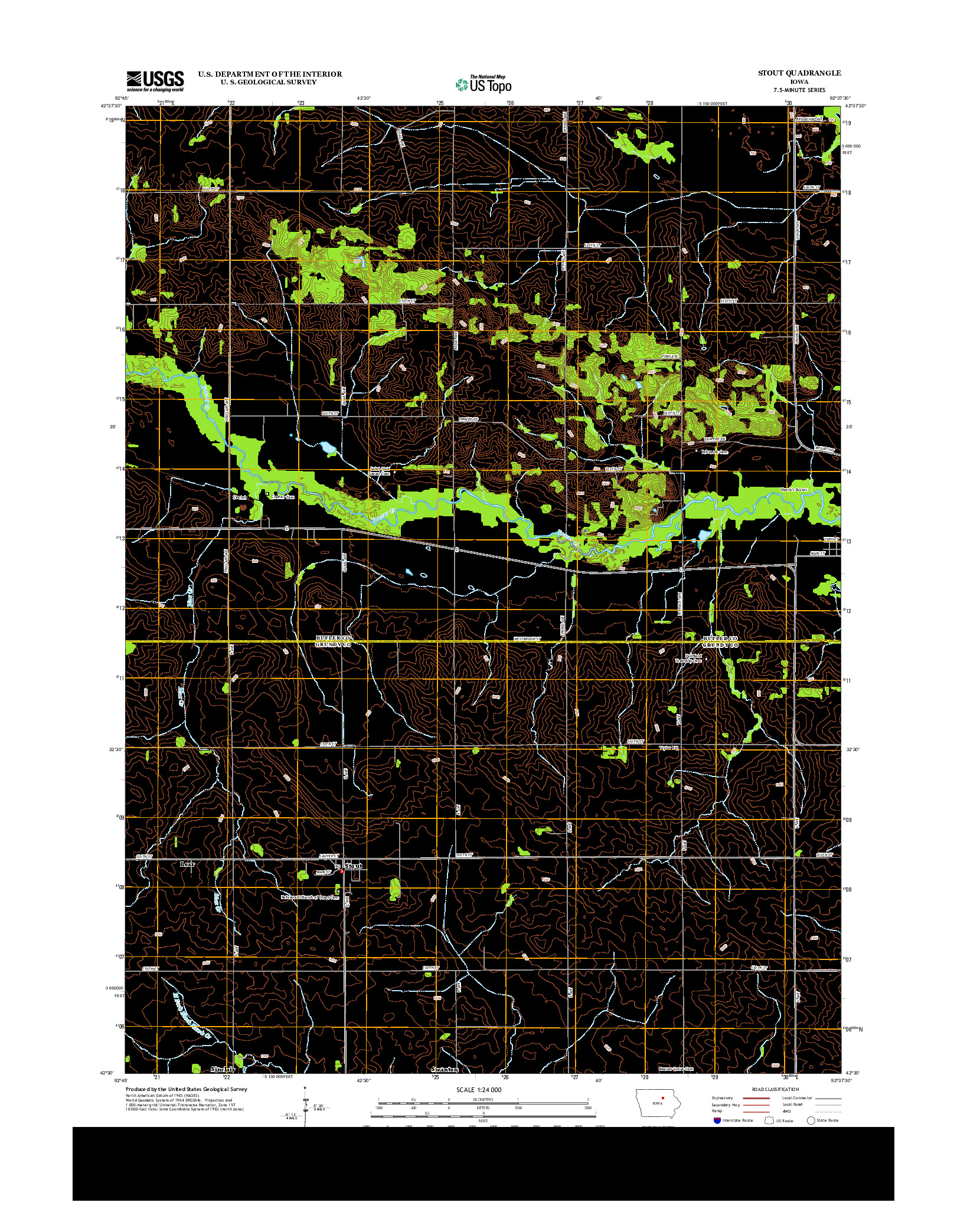 USGS US TOPO 7.5-MINUTE MAP FOR STOUT, IA 2013